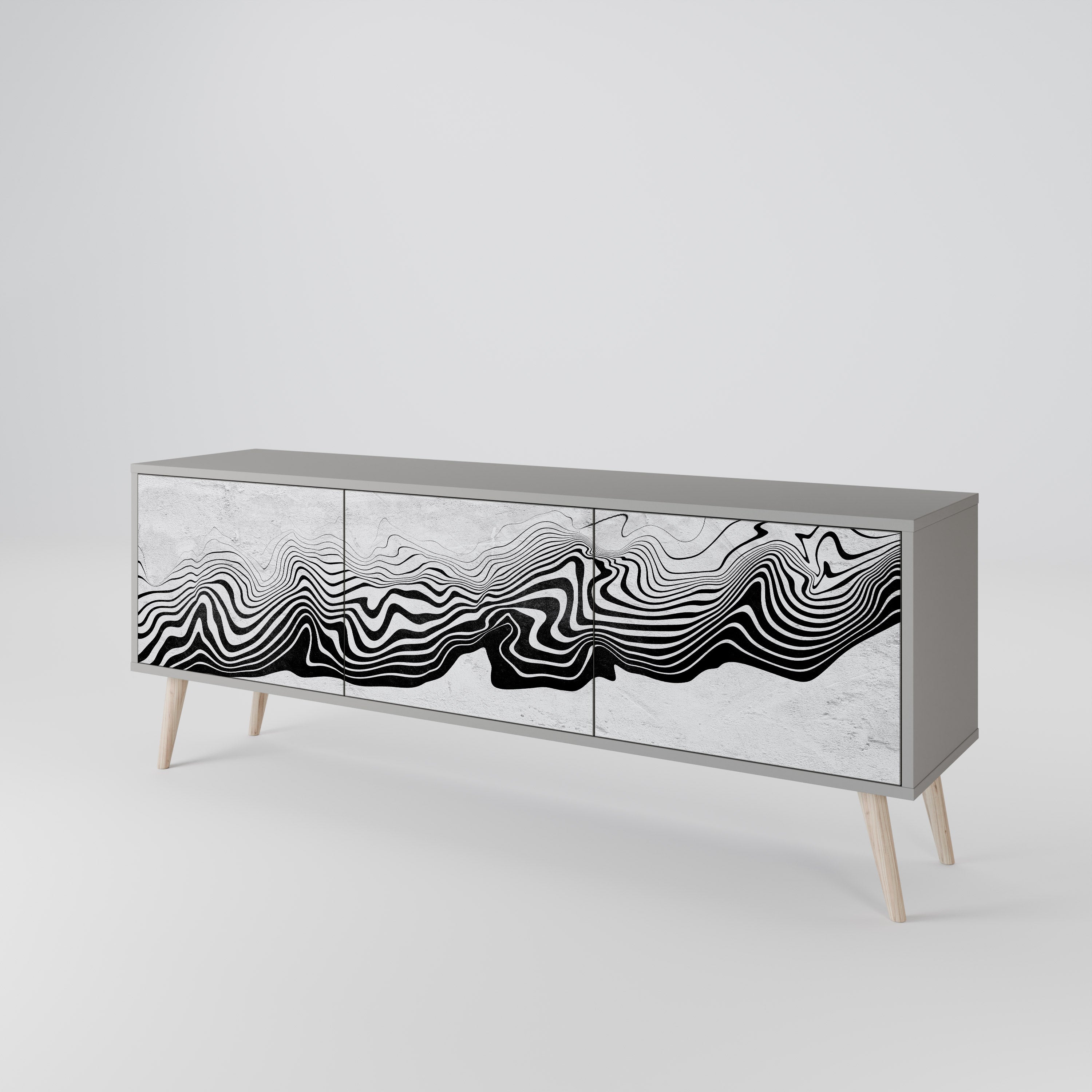 MONOCHROME MIRAGE Třídveřový TV stolek