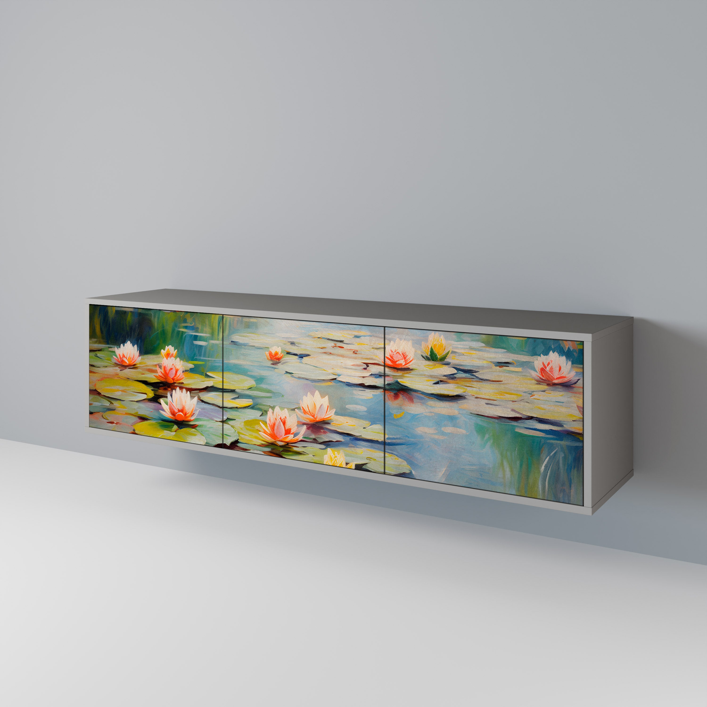 BLOOMING WATERS Třídveřový TV stolek