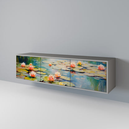 BLOOMING WATERS Třídveřový TV stolek