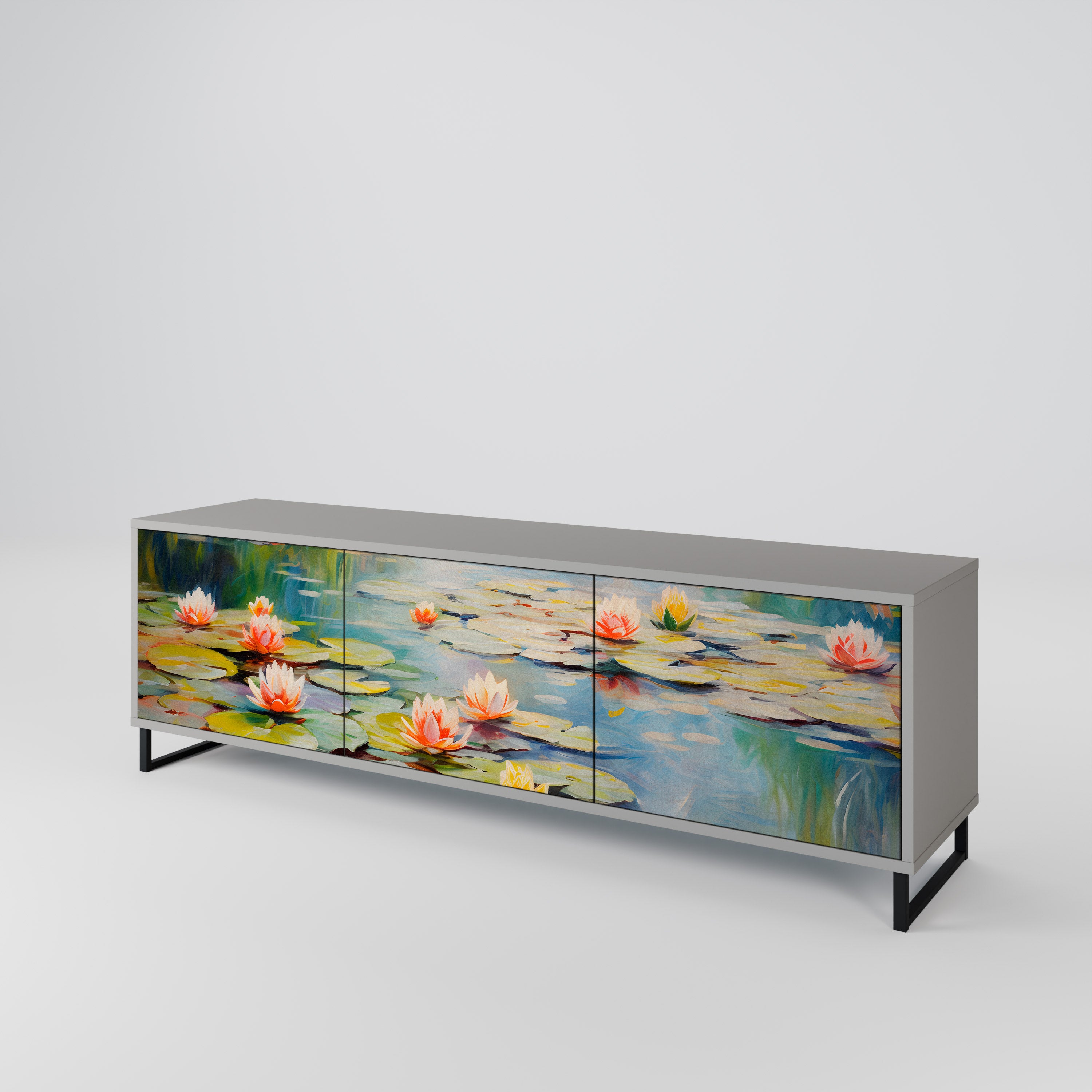 BLOOMING WATERS Třídveřový TV stolek
