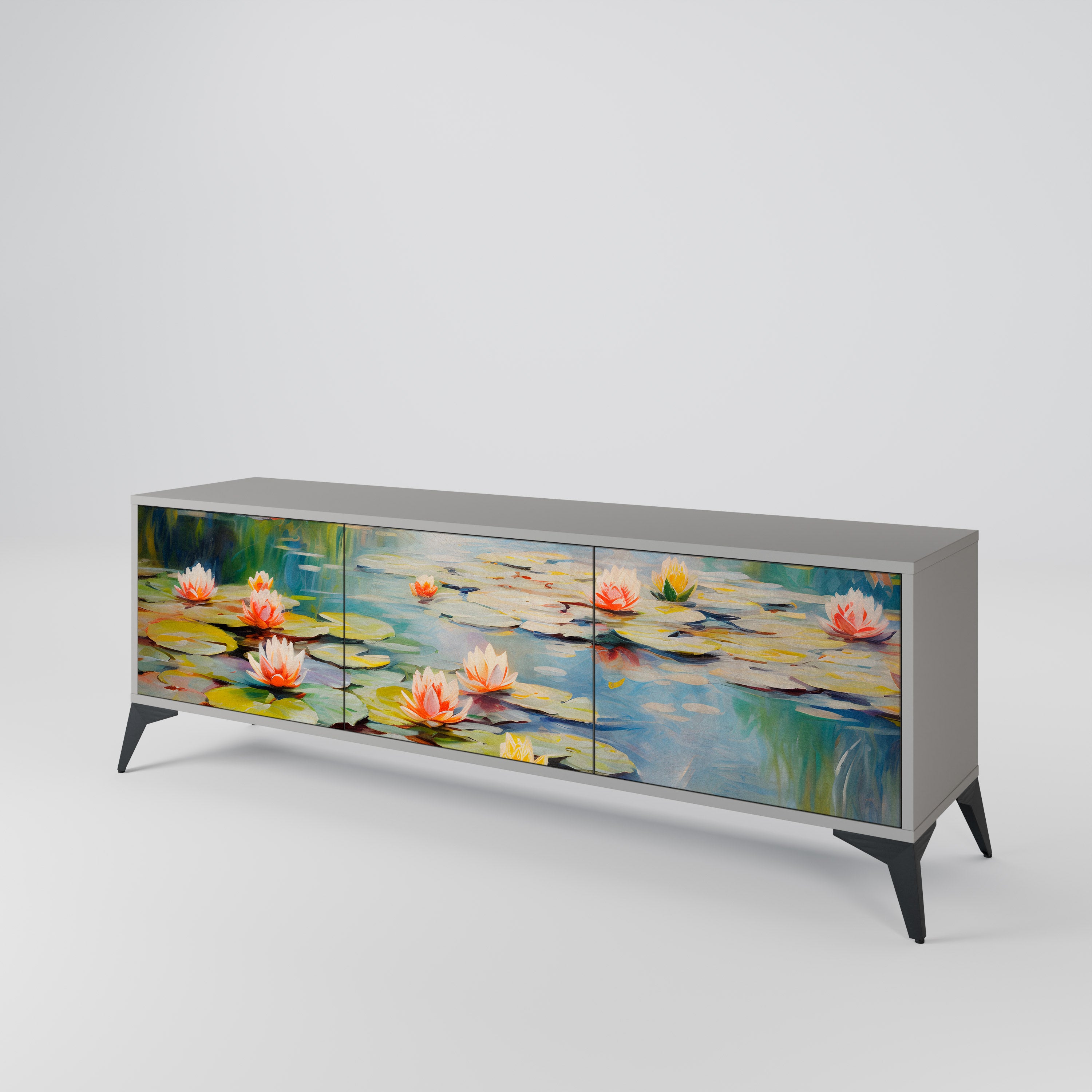 BLOOMING WATERS Třídveřový TV stolek