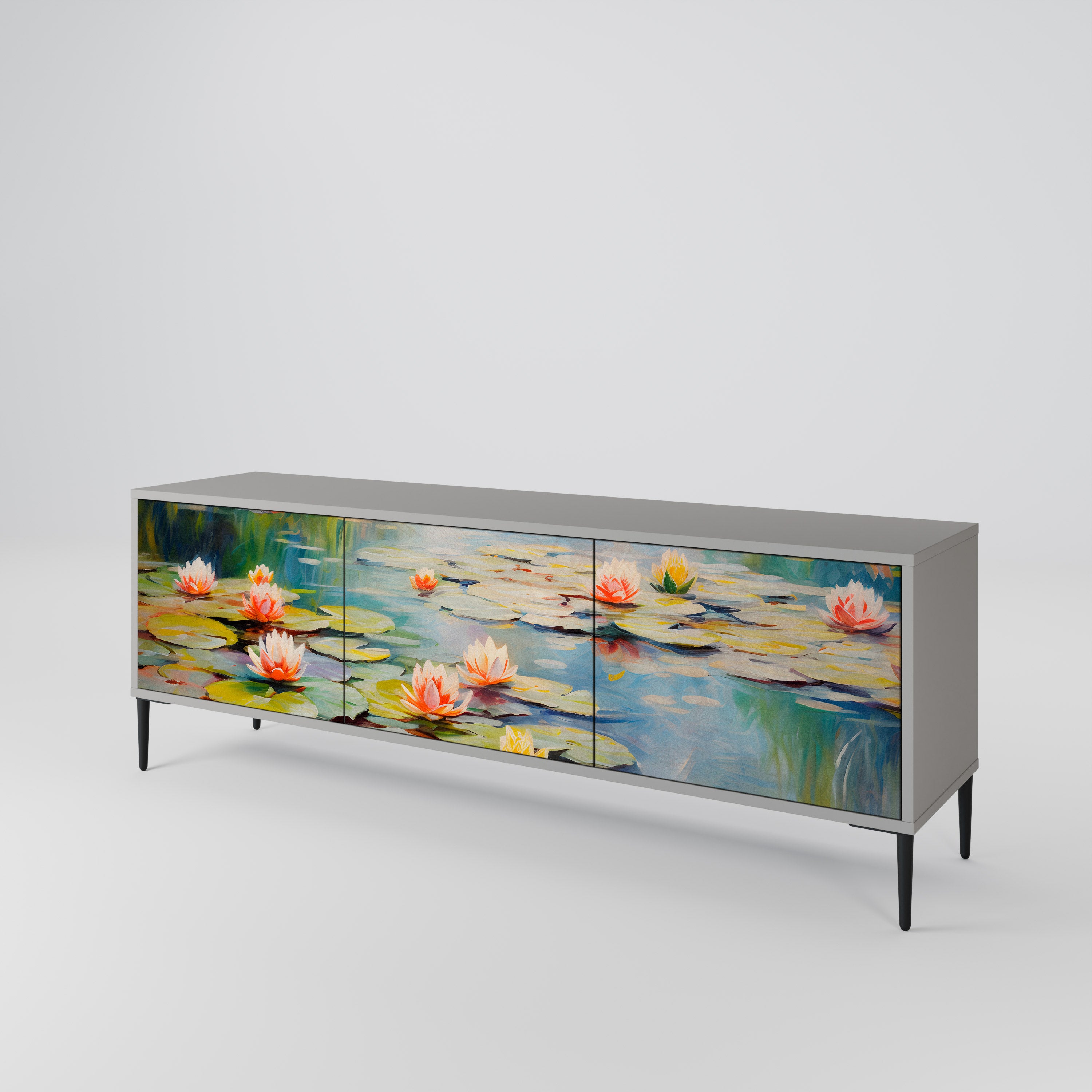 BLOOMING WATERS Třídveřový TV stolek