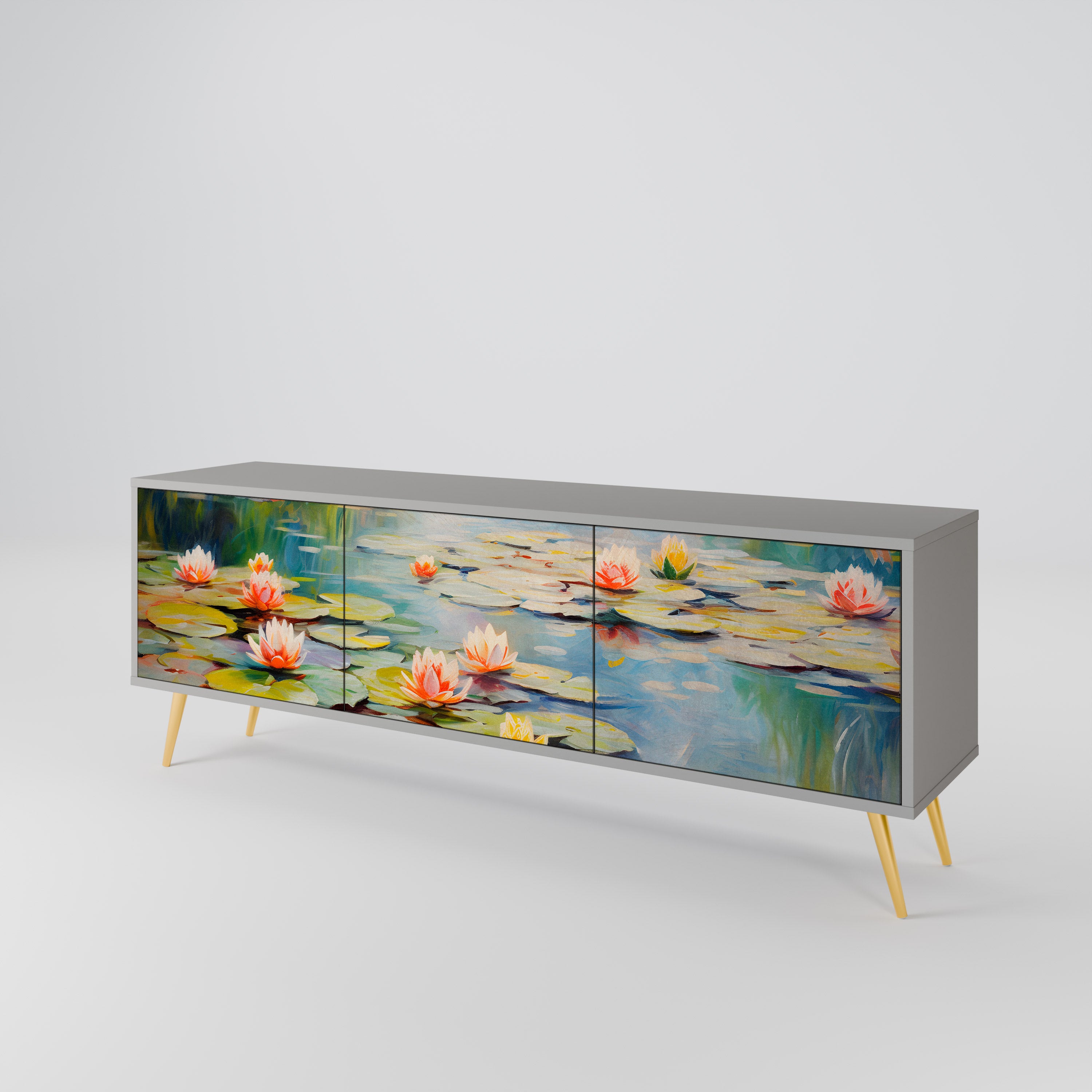 BLOOMING WATERS Třídveřový TV stolek