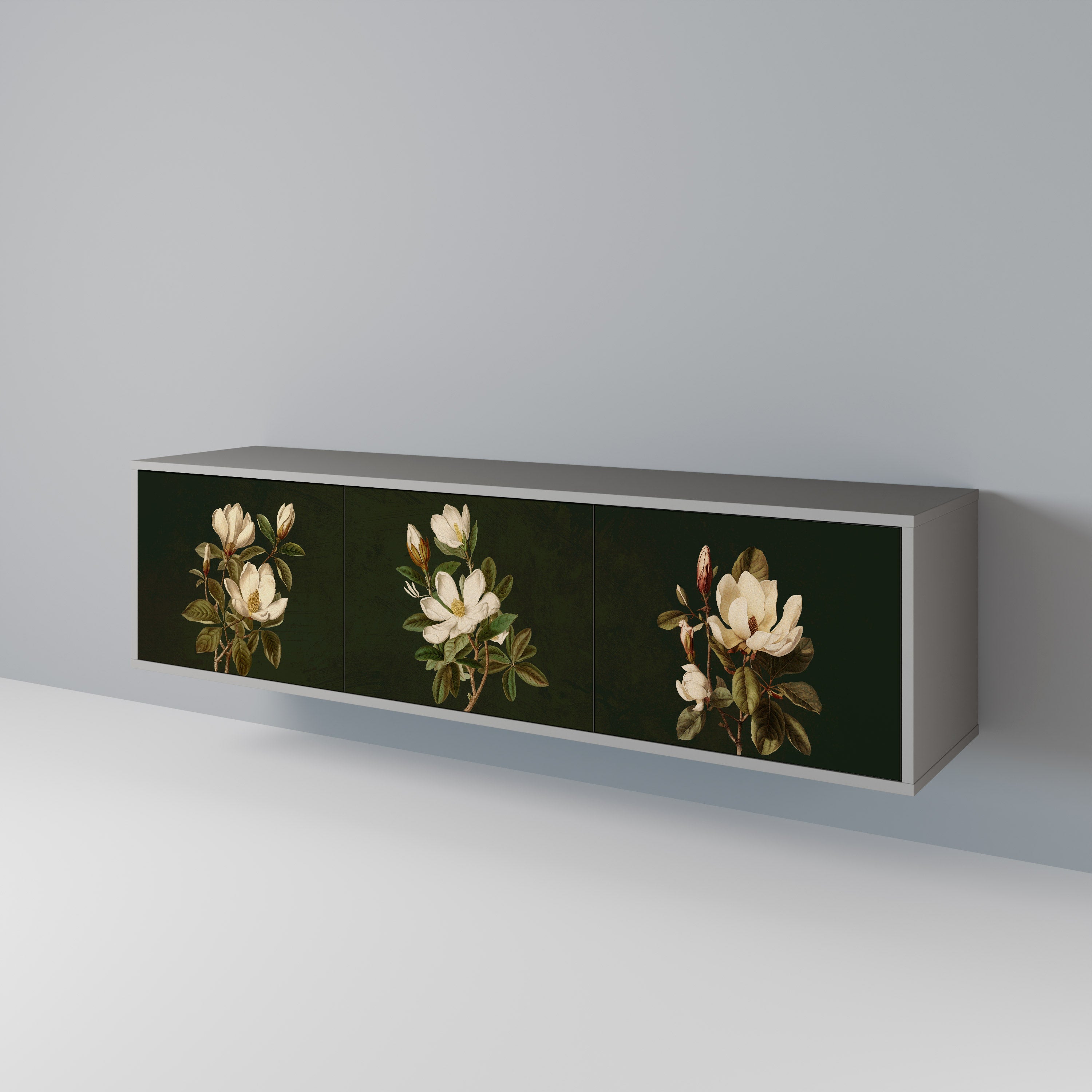 FLORAL NOIR Třídveřový TV stolek