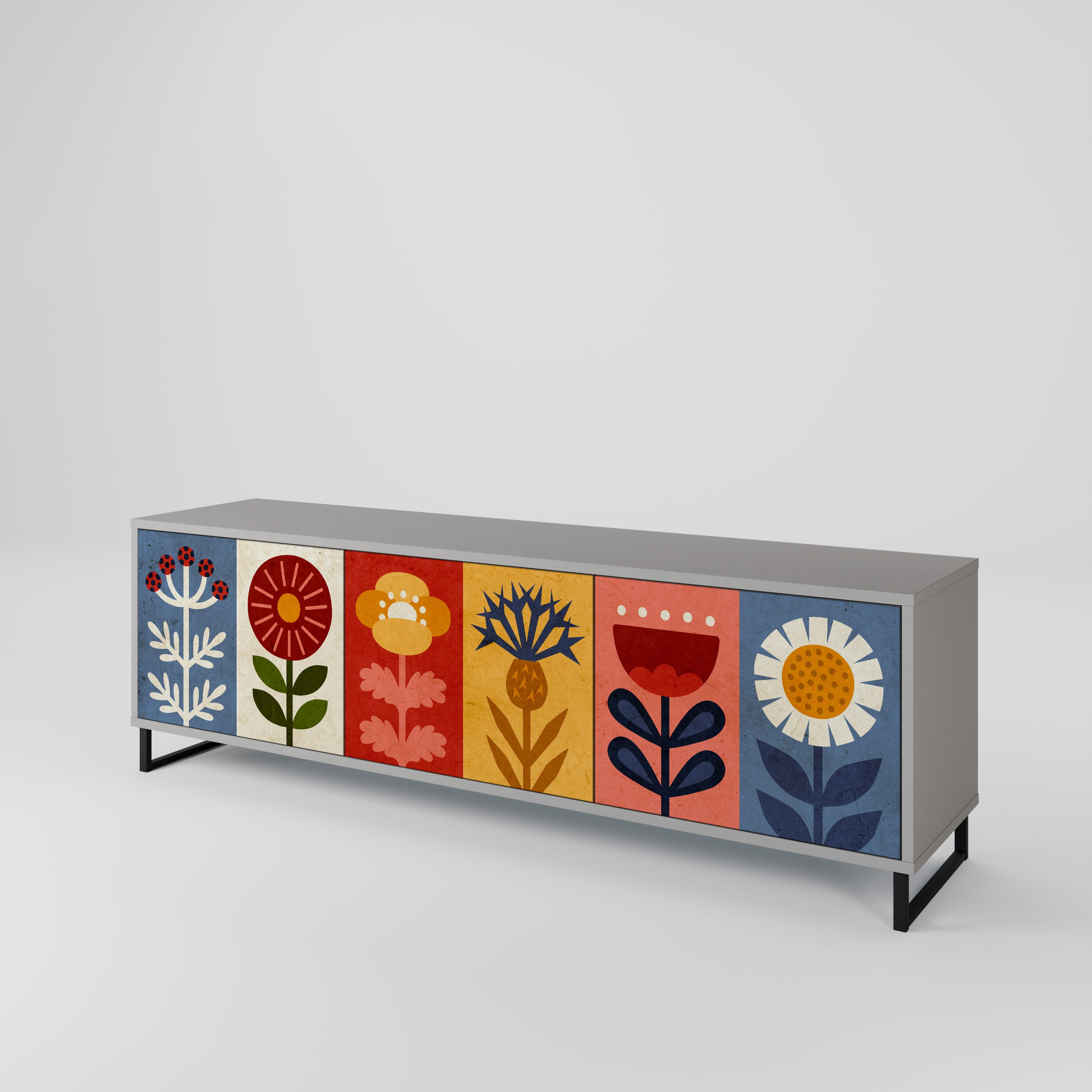 SCANDIC FLOWERET 3-Door TV Cabinet