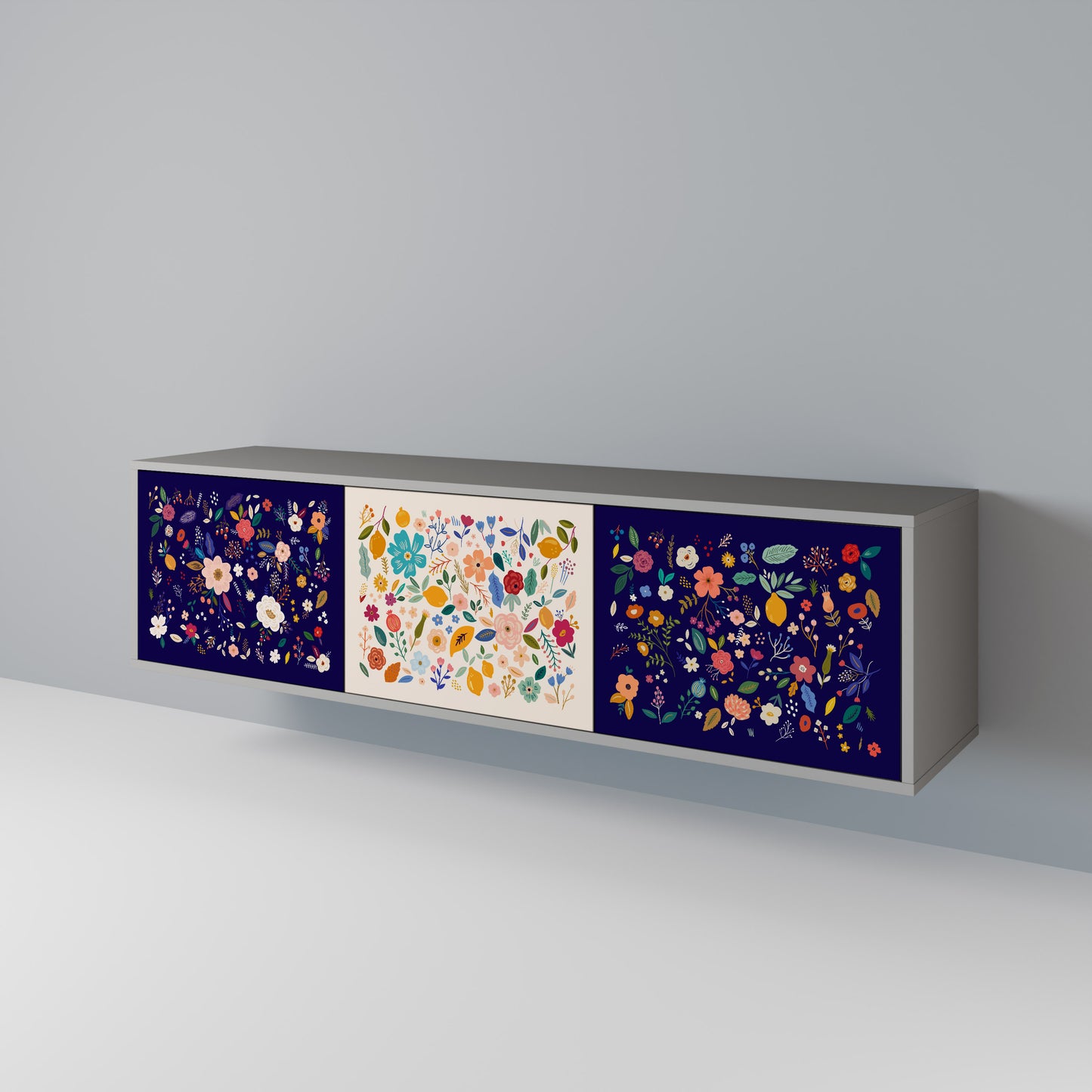 FLORAL COMBINATION Třídveřový TV stolek