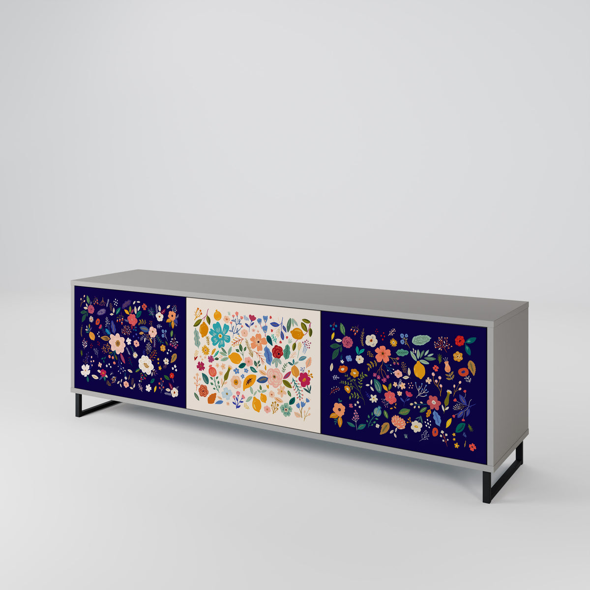FLORAL COMBINATION Třídveřový TV stolek