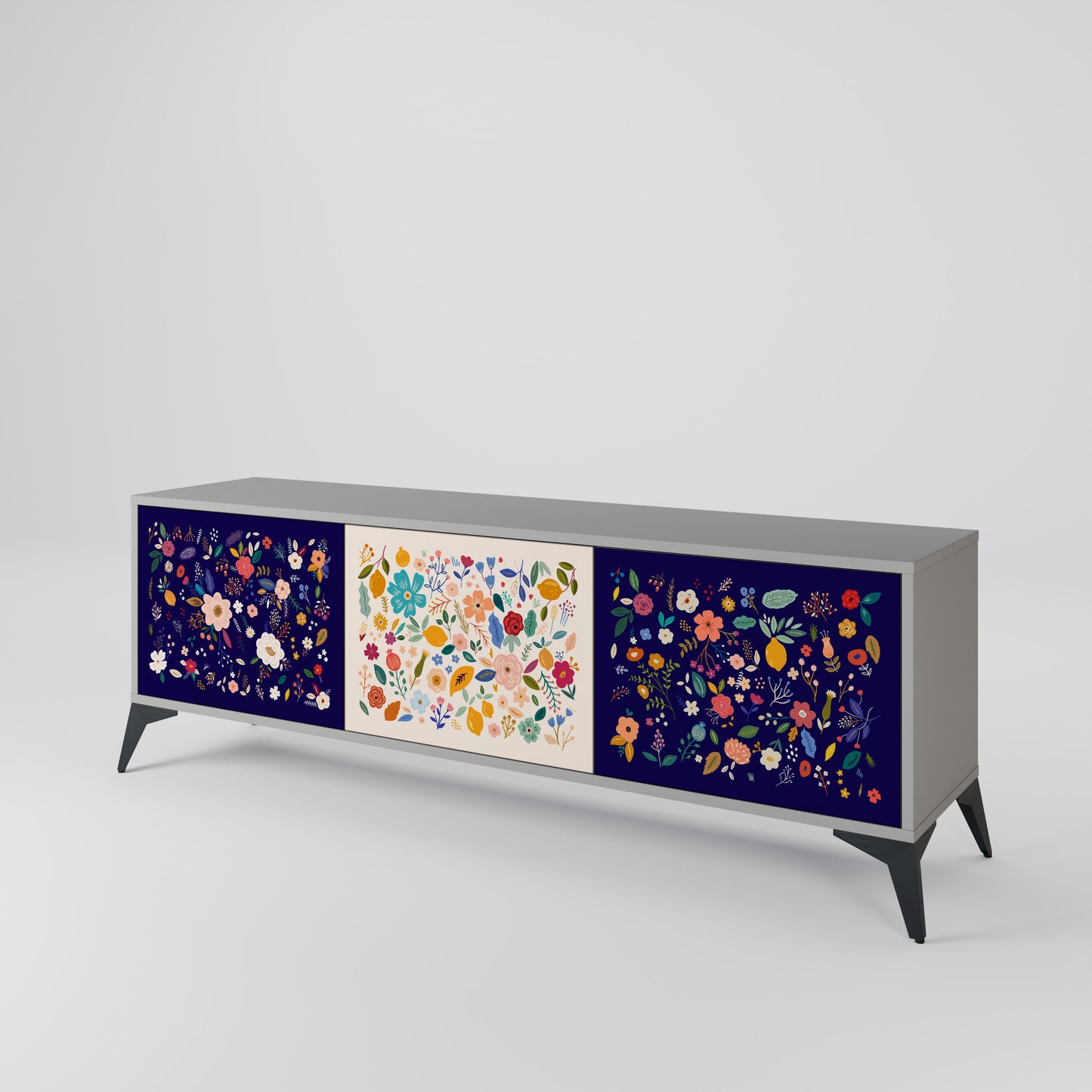 FLORAL COMBINATION Třídveřový TV stolek