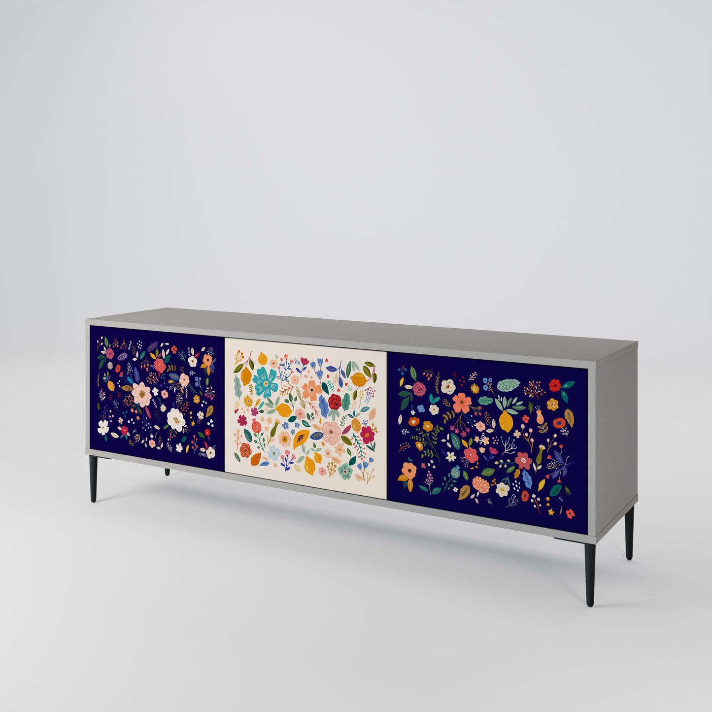FLORAL COMBINATION Třídveřový TV stolek