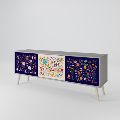 FLORAL COMBINATION Třídveřový TV stolek