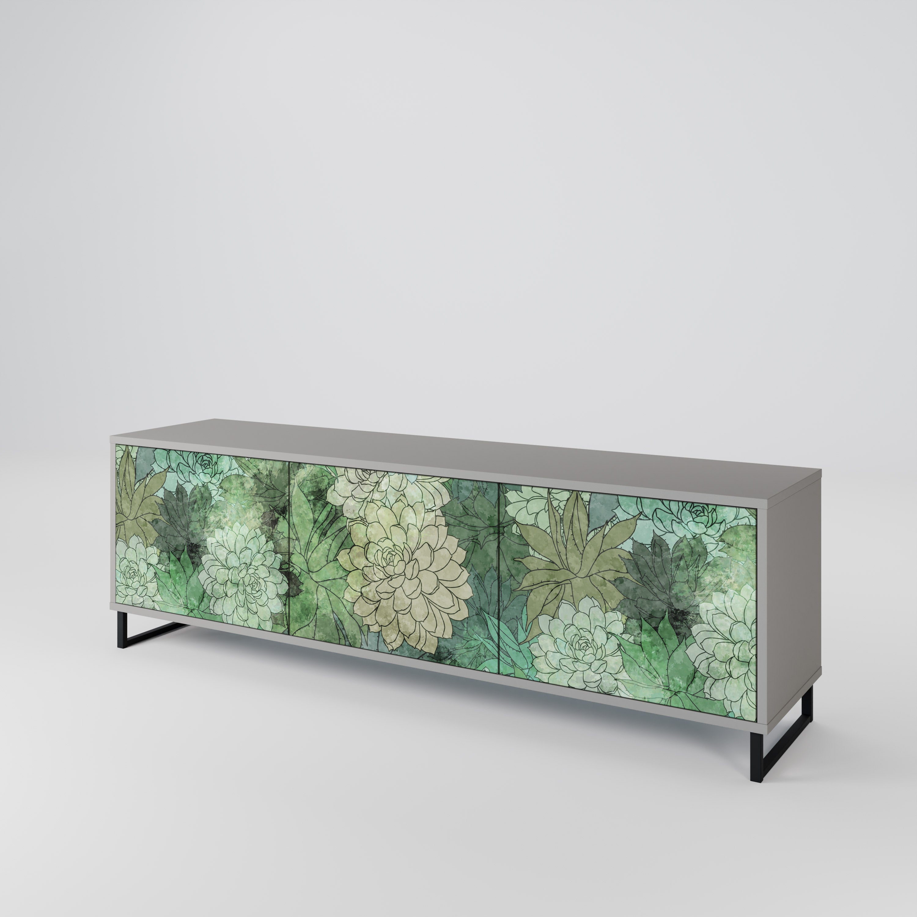 SUCCULENT CLUSTER 3-Door TV Cabinet