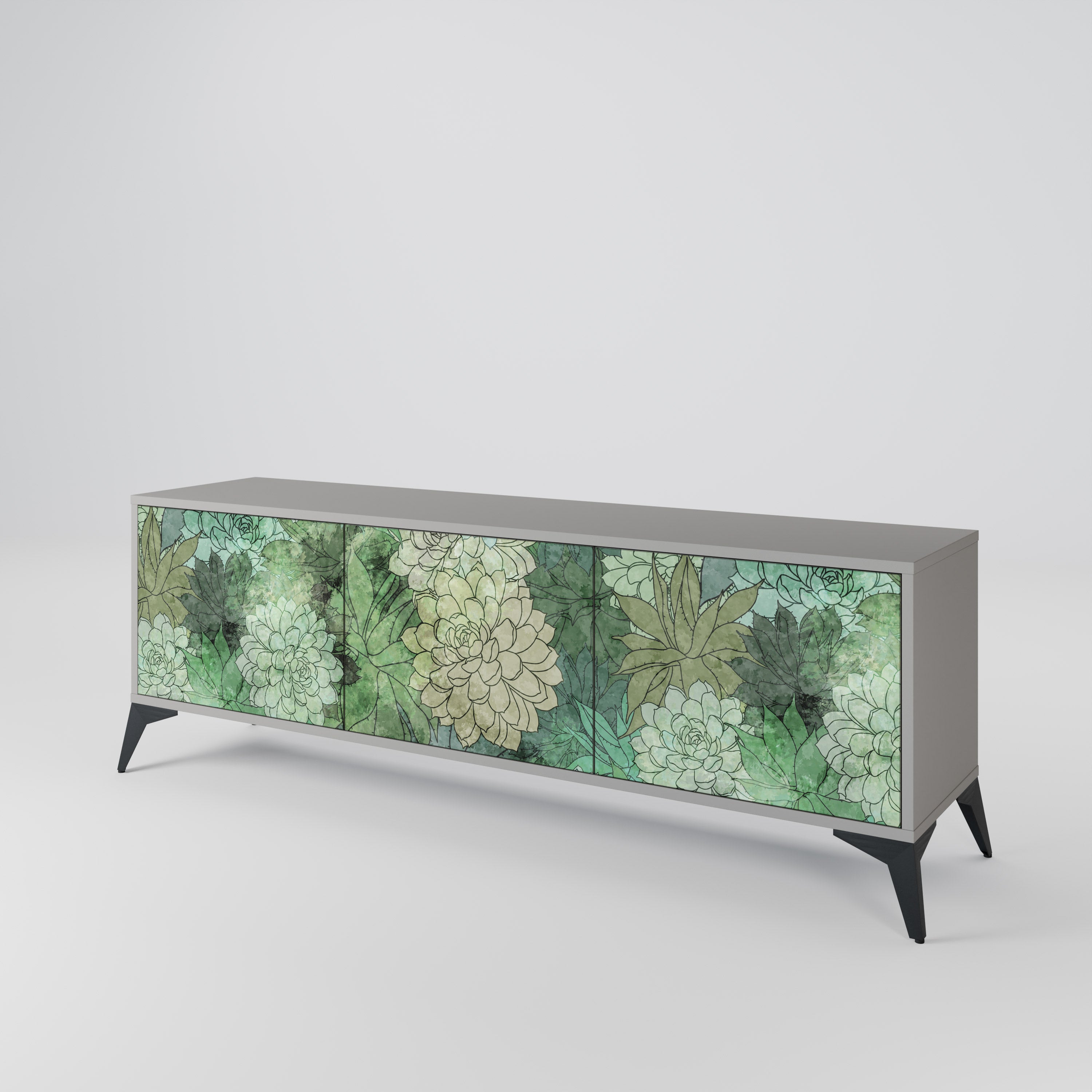 SUCCULENT CLUSTER 3-Door TV Cabinet