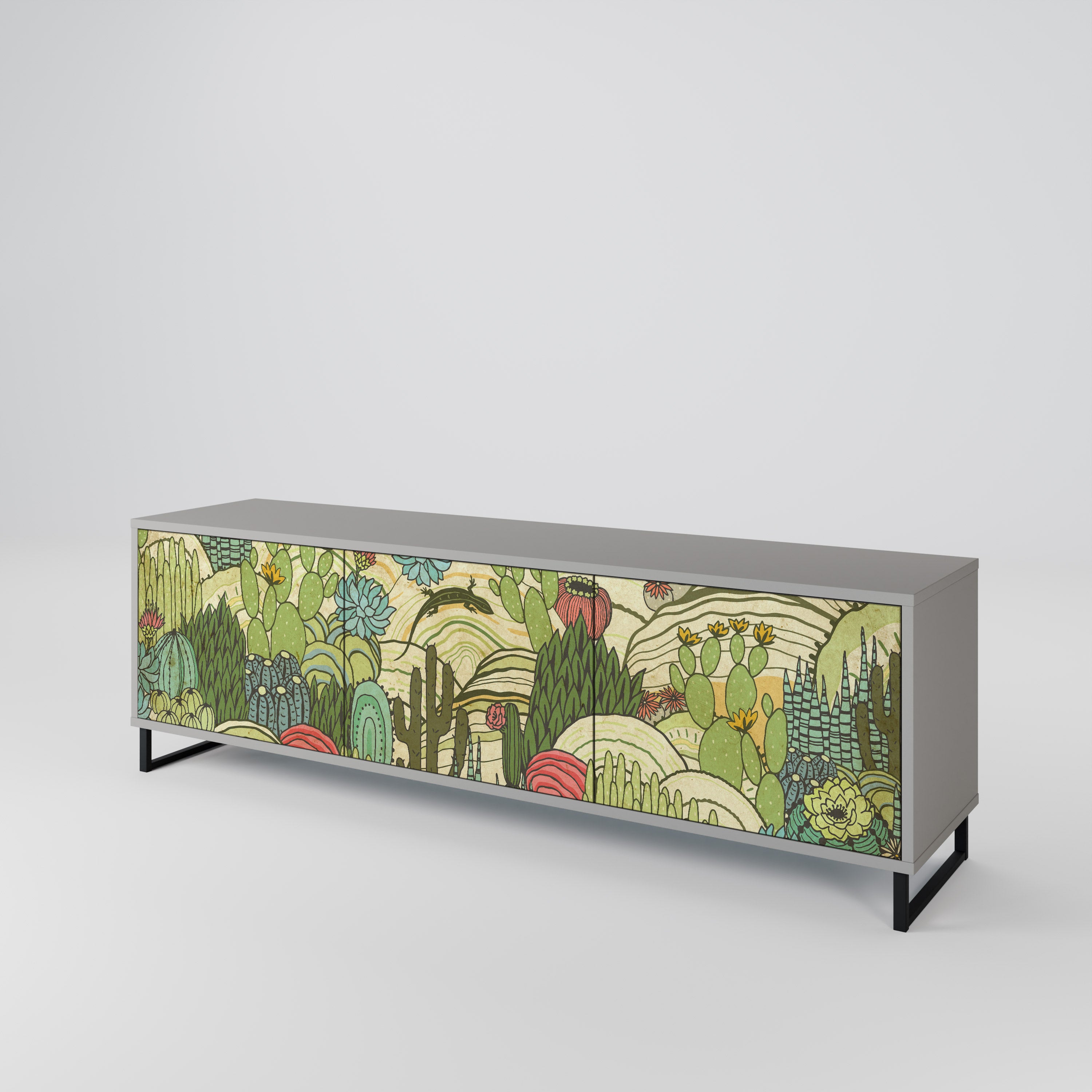 SUCCULENTS KALEIDOSCOPE 3-Door TV Cabinet