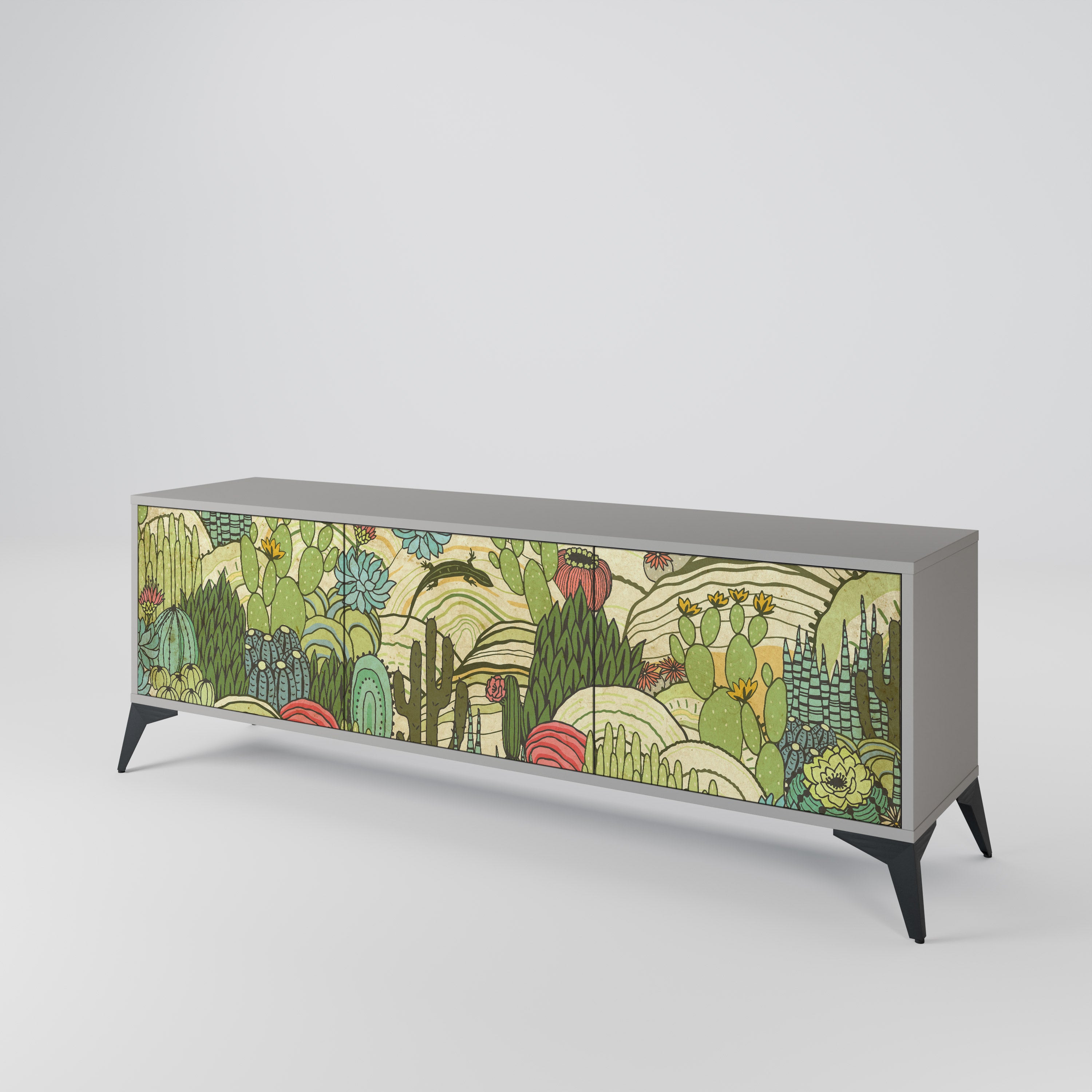 SUCCULENTS KALEIDOSCOPE 3-Door TV Cabinet