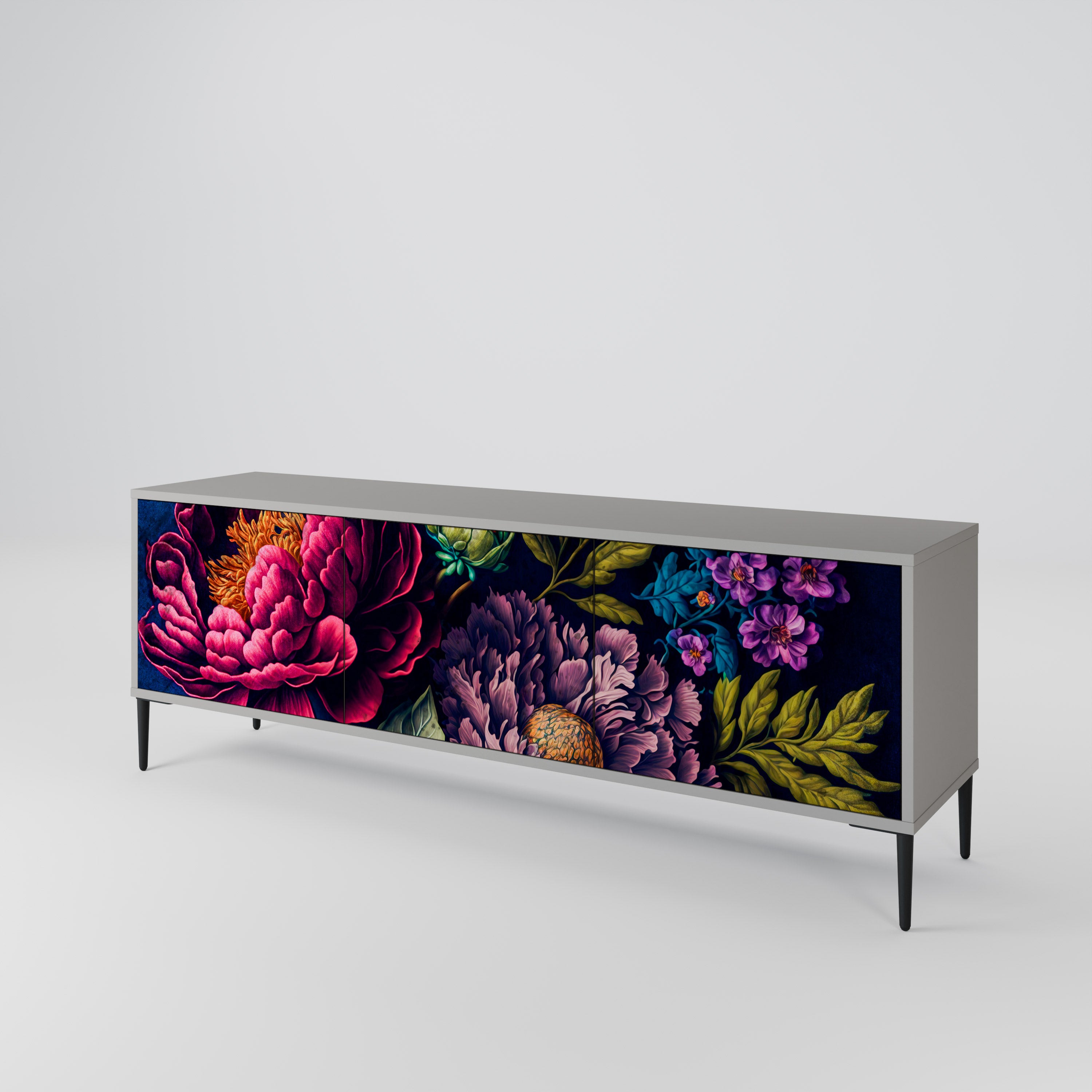 BLOOMING ELEGANCE 3-Door TV Cabinet