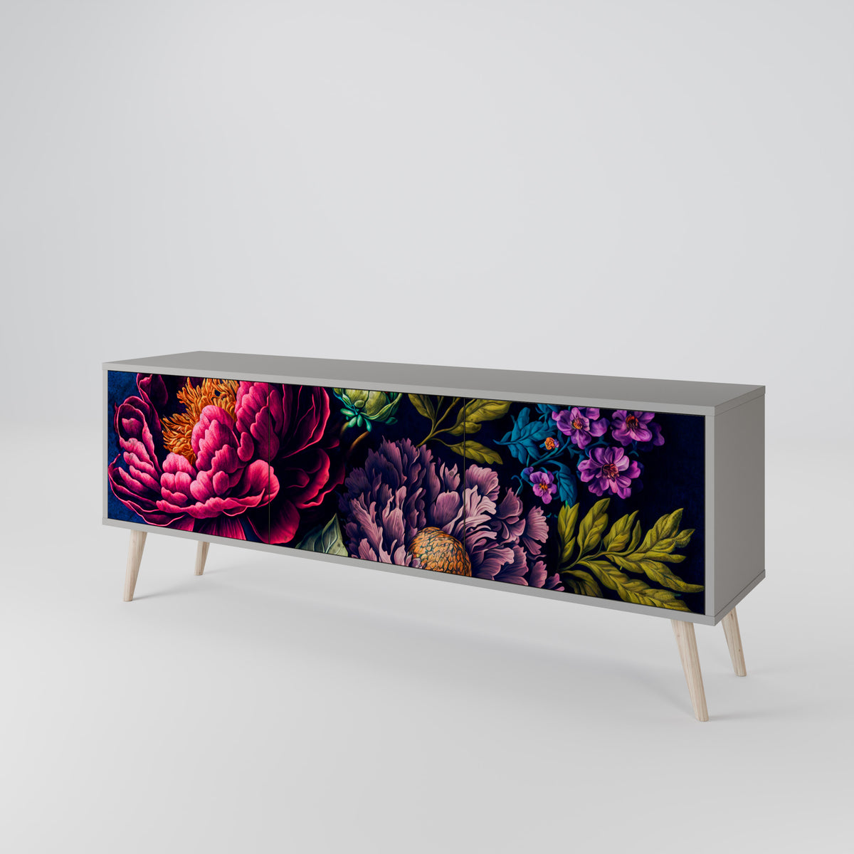 BLOOMING ELEGANCE Třídveřový TV stolek