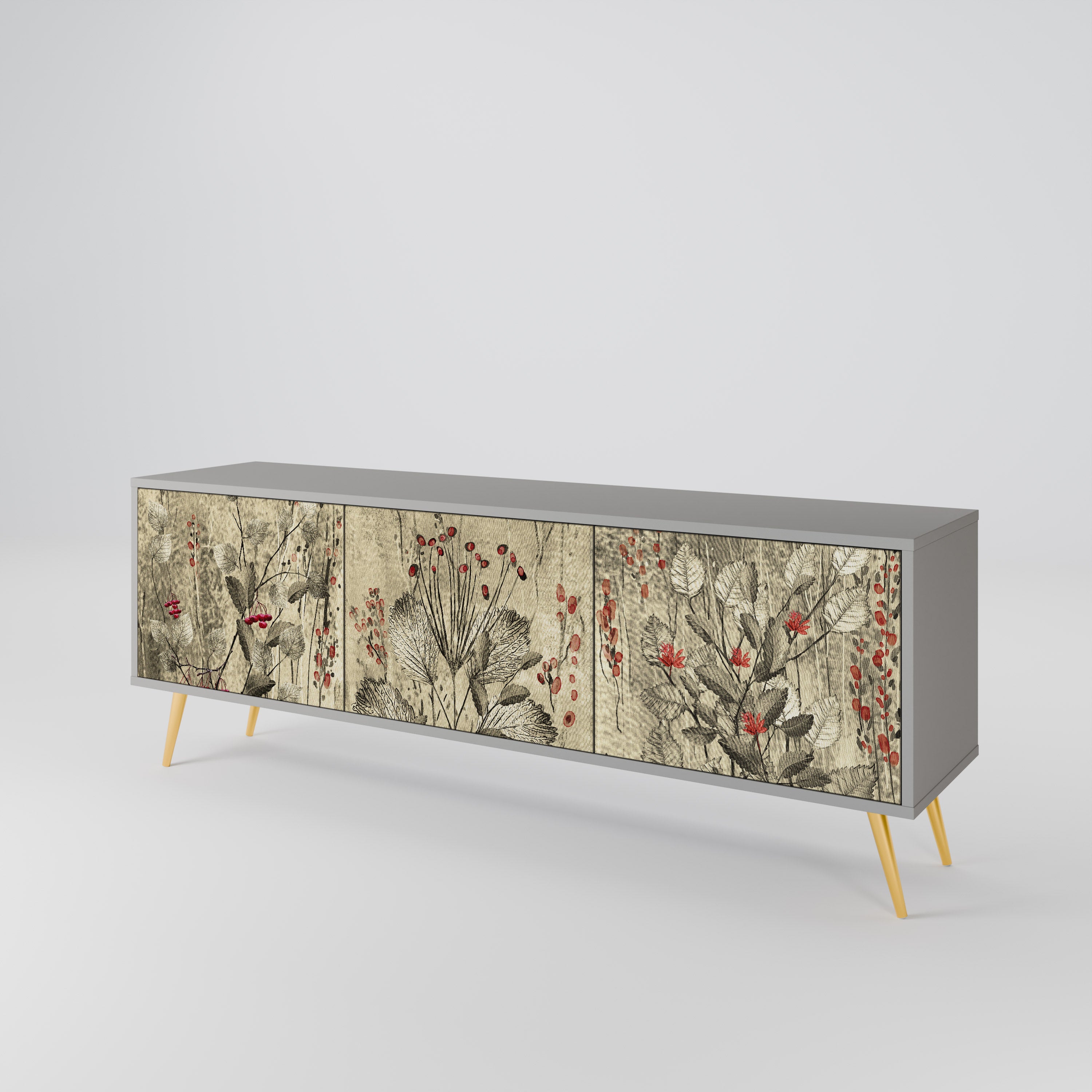 HERBAL GRACE 3-Door TV Cabinet