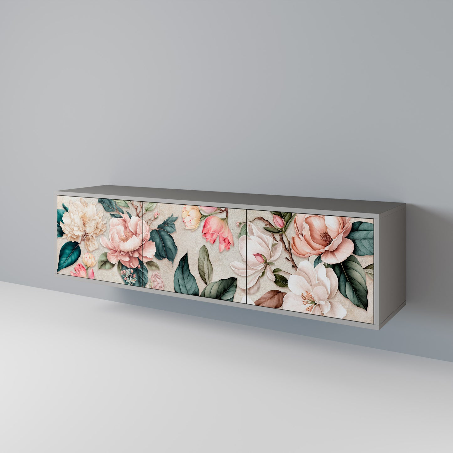 FLORAL GRACE Třídveřový TV stolek