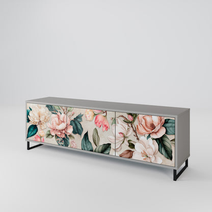 FLORAL GRACE Třídveřový TV stolek