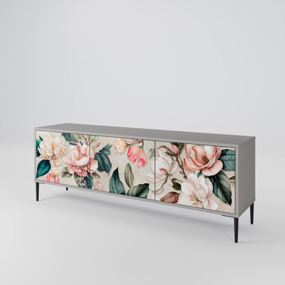 FLORAL GRACE Třídveřový TV stolek