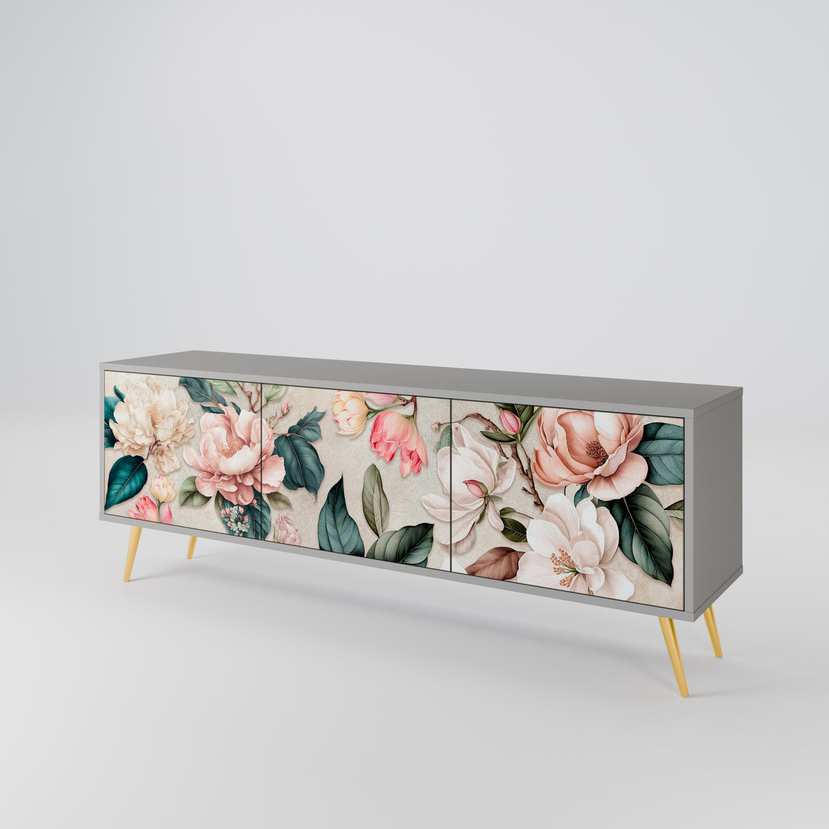 FLORAL GRACE Třídveřový TV stolek