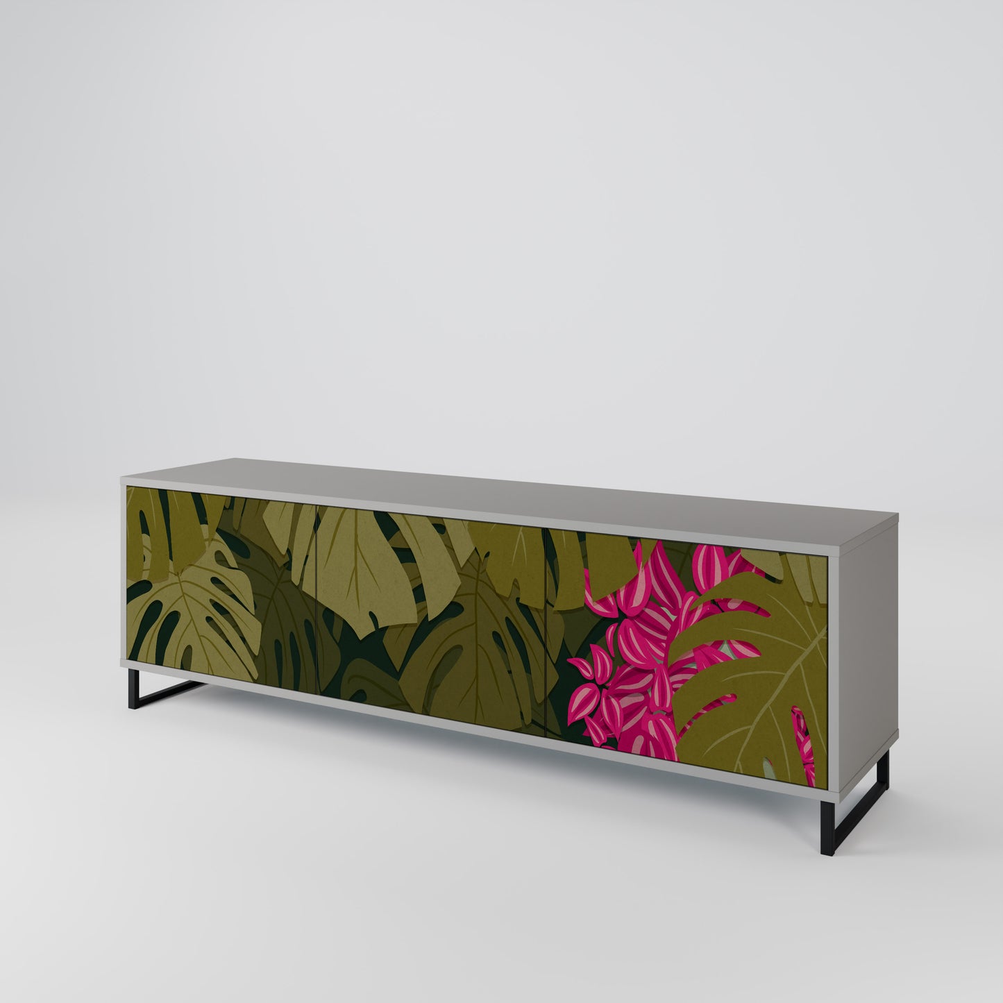 TROPICAL BEAUTY Třídveřový TV stolek