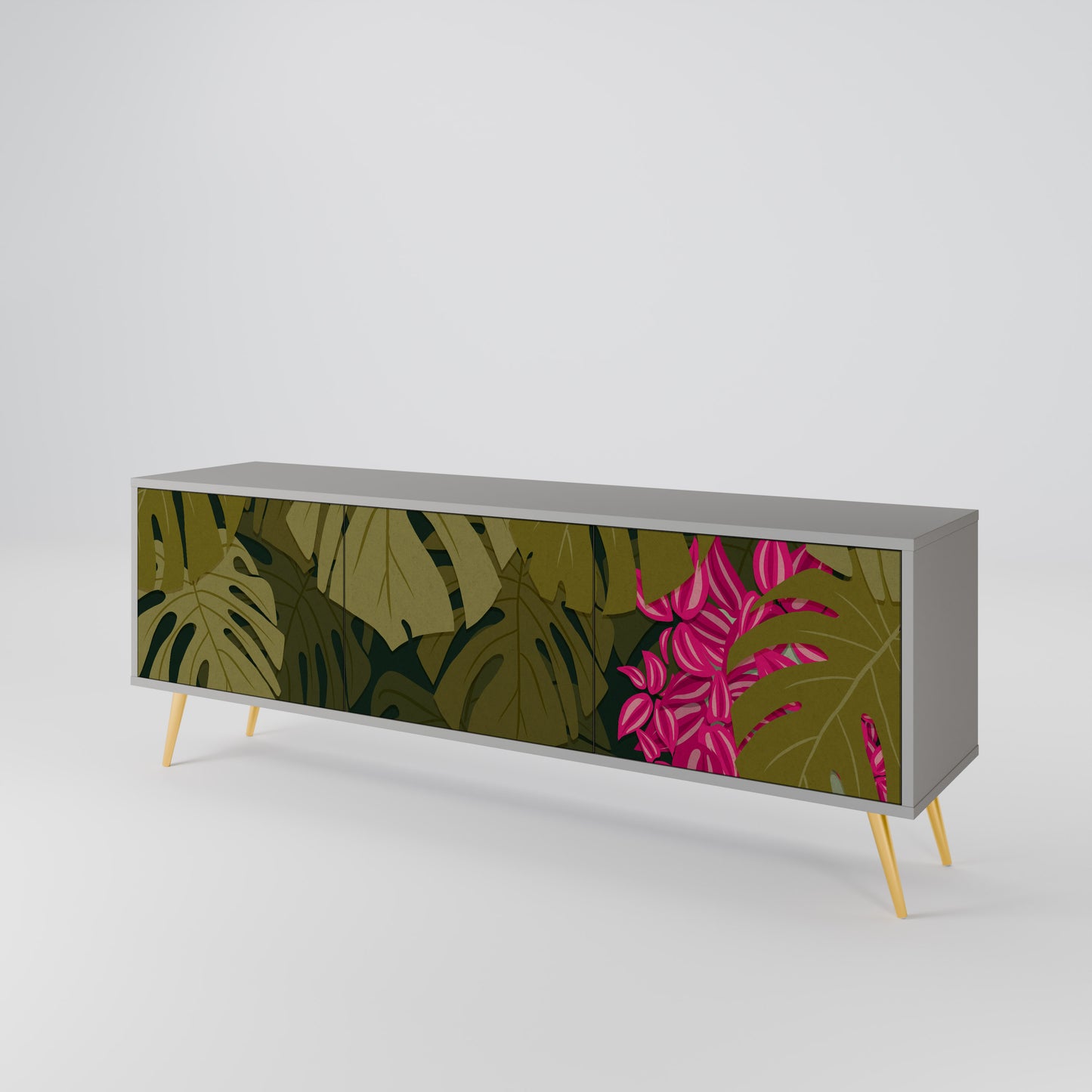 TROPICAL BEAUTY Třídveřový TV stolek