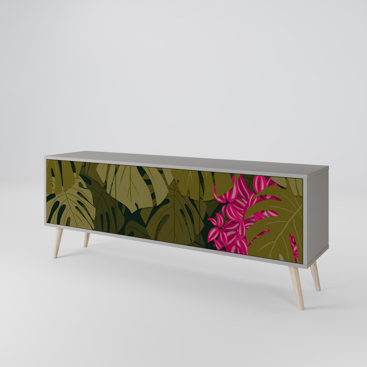 TROPICAL BEAUTY Třídveřový TV stolek