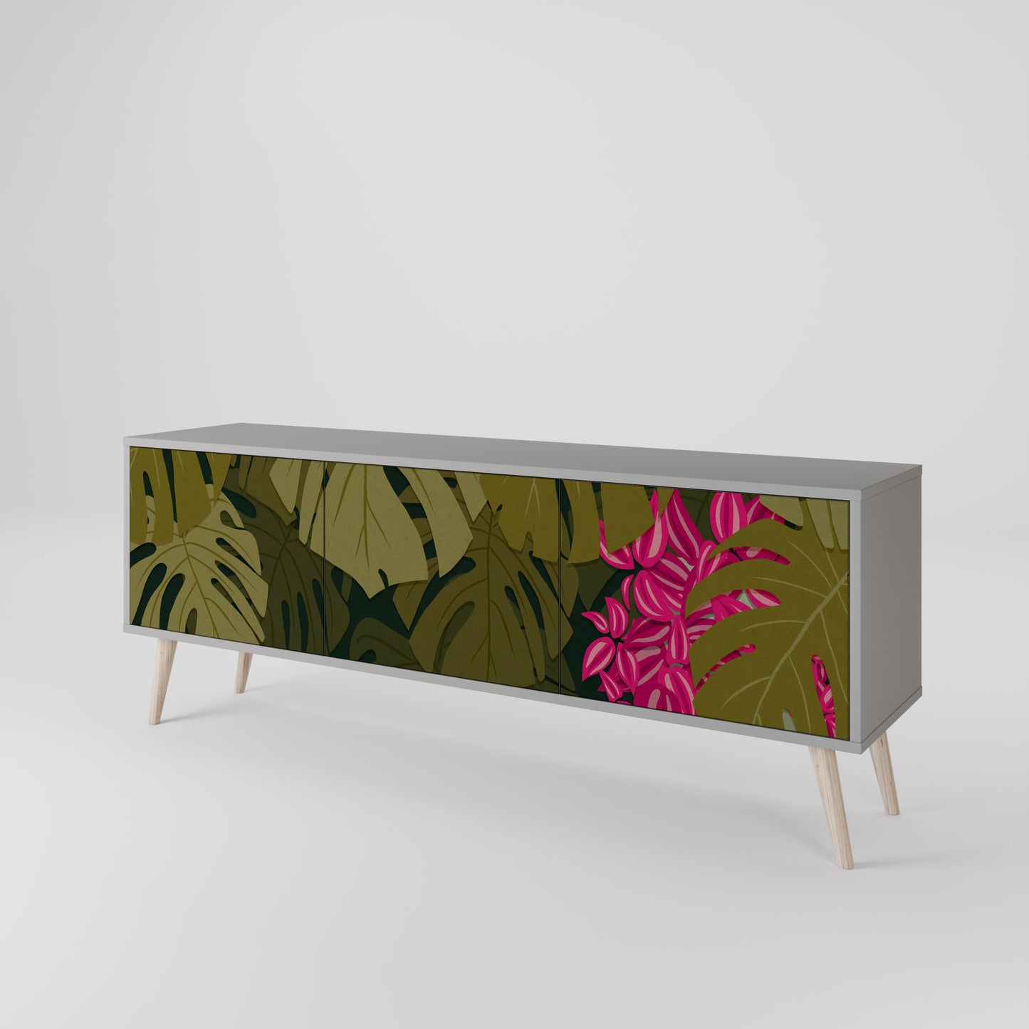 TROPICAL BEAUTY Třídveřový TV stolek