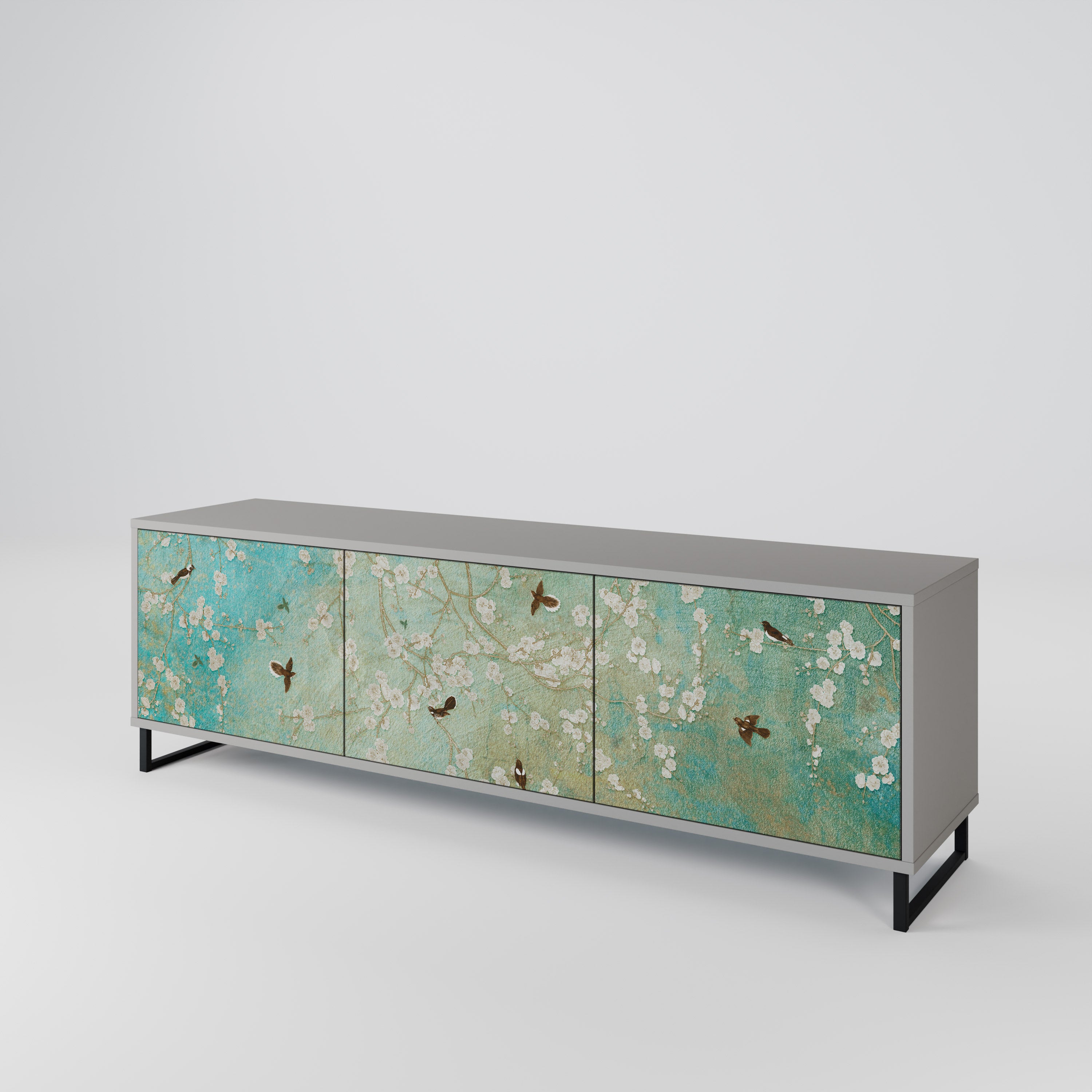 BLOOMING CHARM 3-Door TV Cabinet