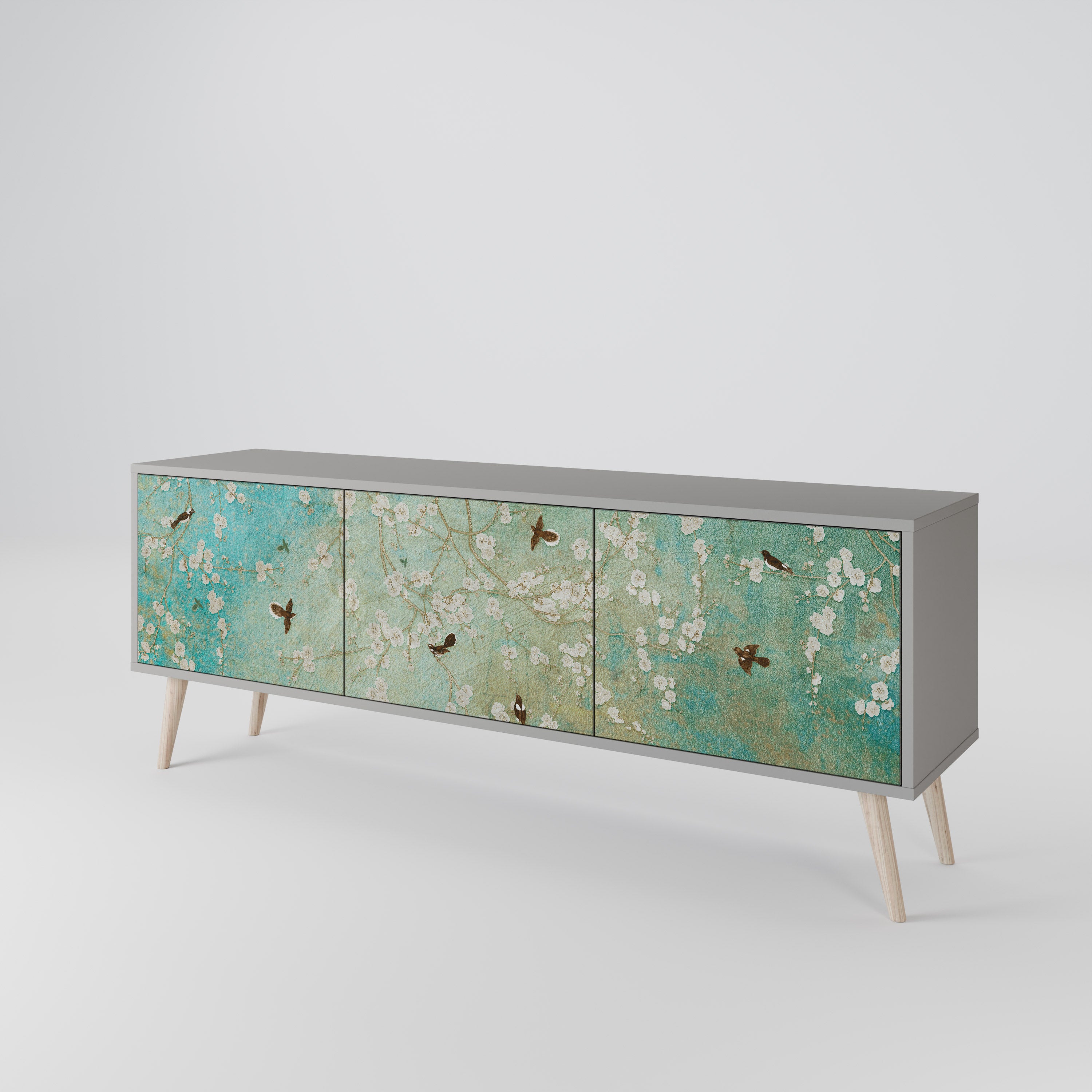 BLOOMING CHARM 3-Door TV Cabinet