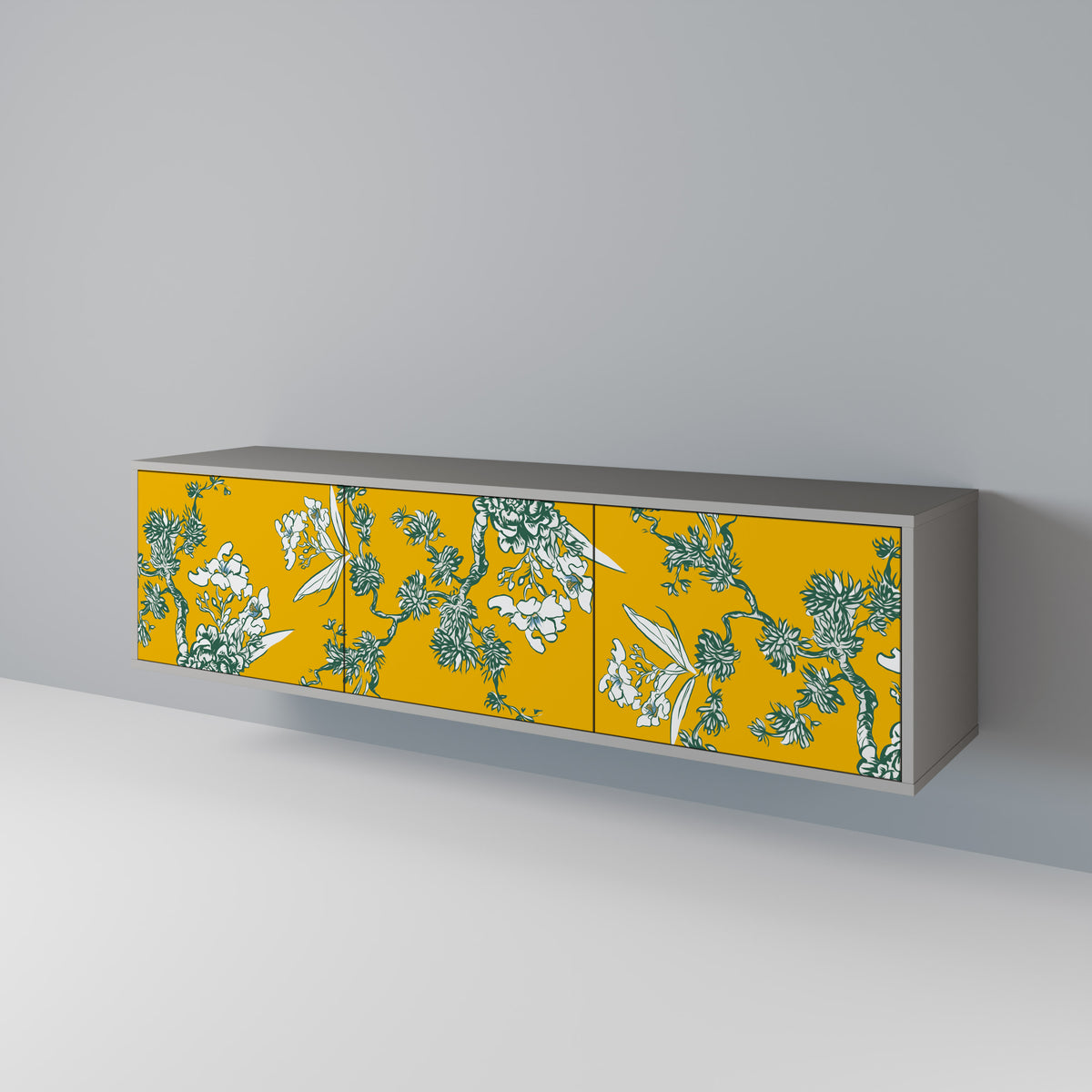 YELLOW CHINOISERIE Třídveřový TV stolek
