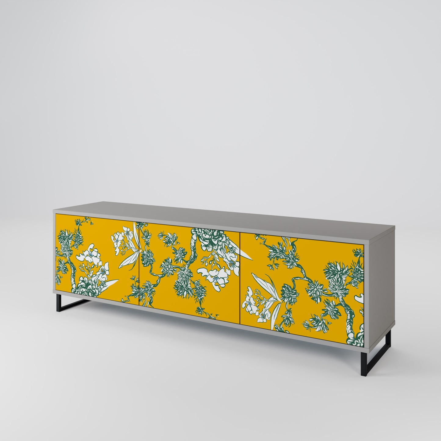YELLOW CHINOISERIE Třídveřový TV stolek