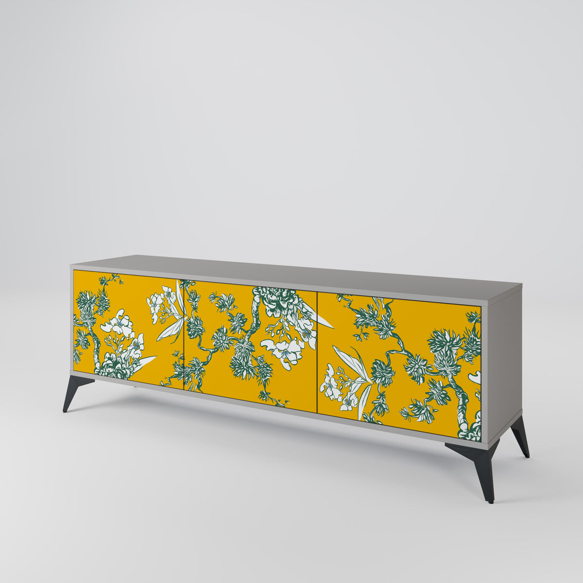 YELLOW CHINOISERIE Třídveřový TV stolek