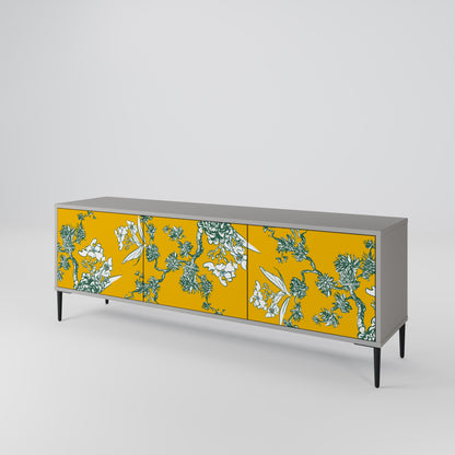 YELLOW CHINOISERIE Třídveřový TV stolek