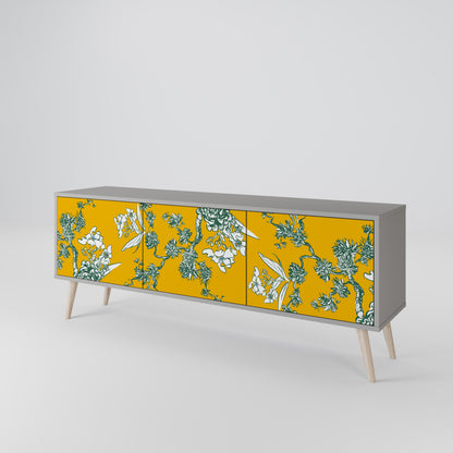 YELLOW CHINOISERIE Třídveřový TV stolek
