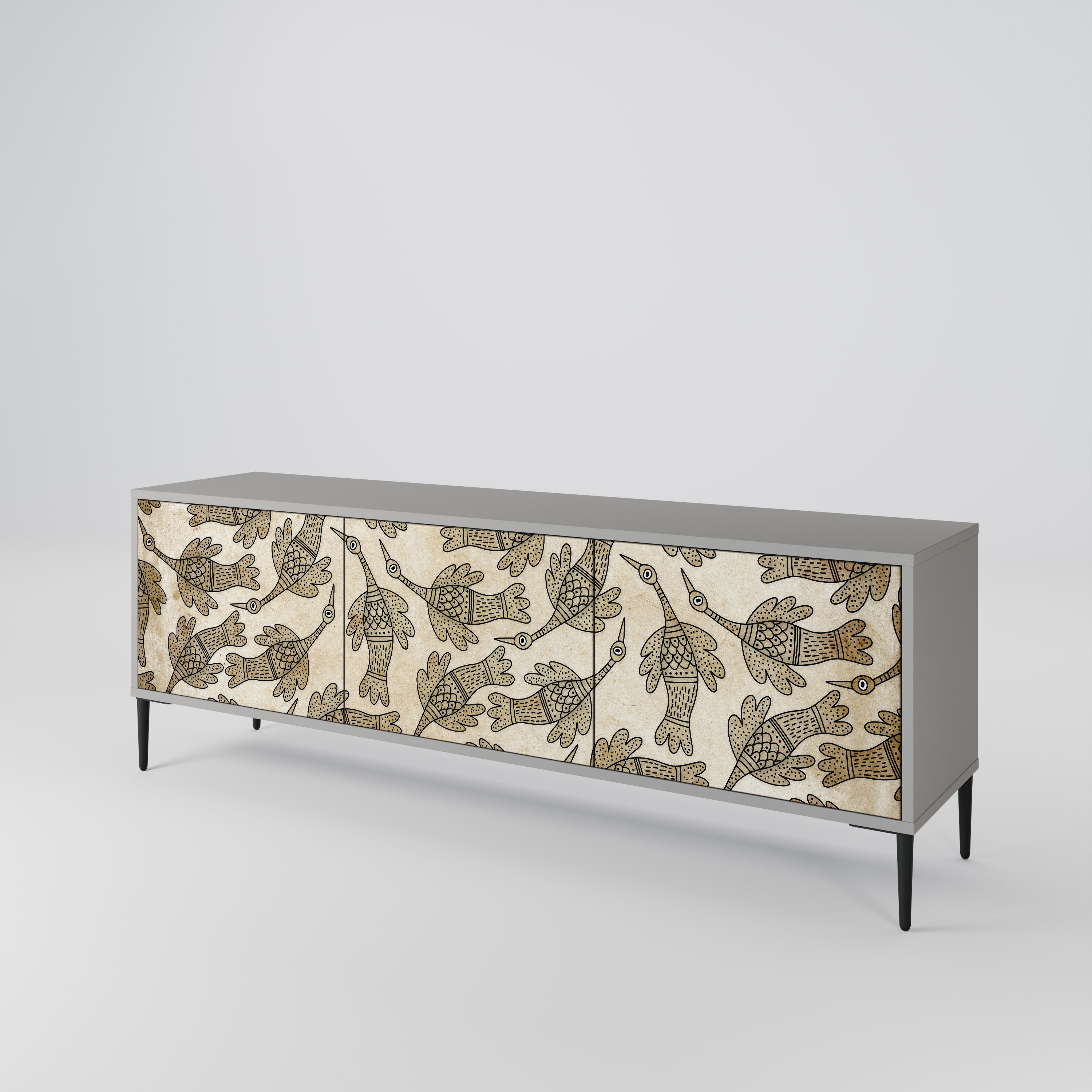 ALMONDINE SONGBIRD 3-Door TV Cabinet