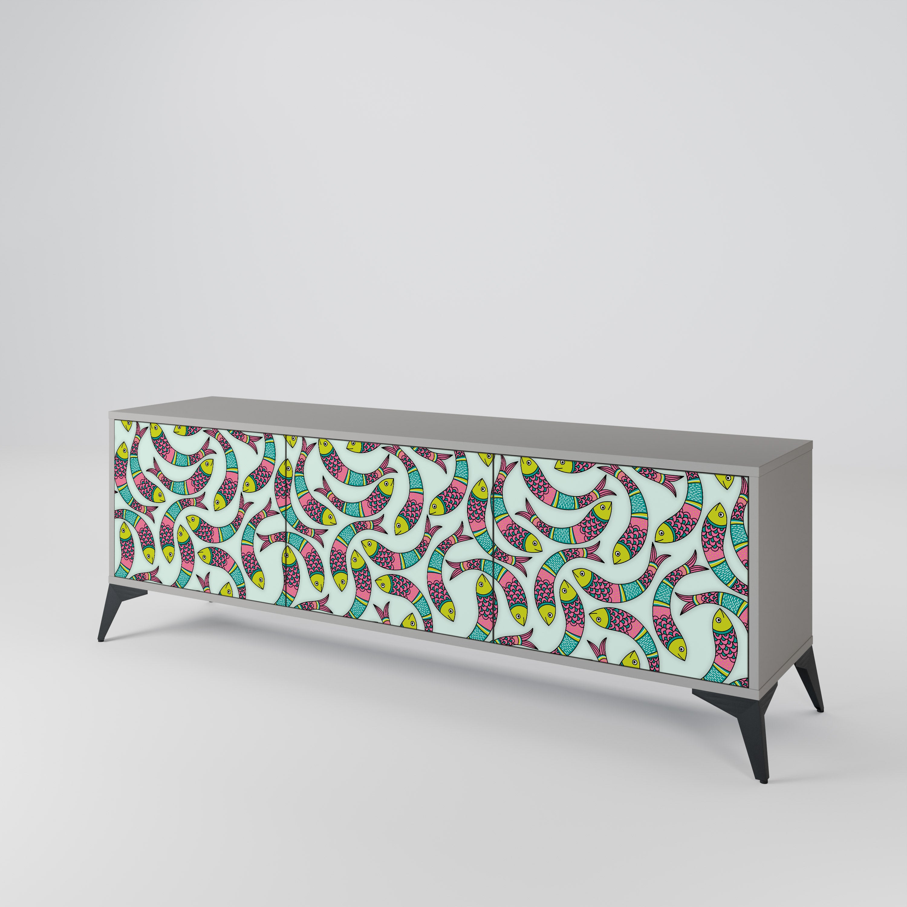 INDIAN FISH 3-Door TV Cabinet