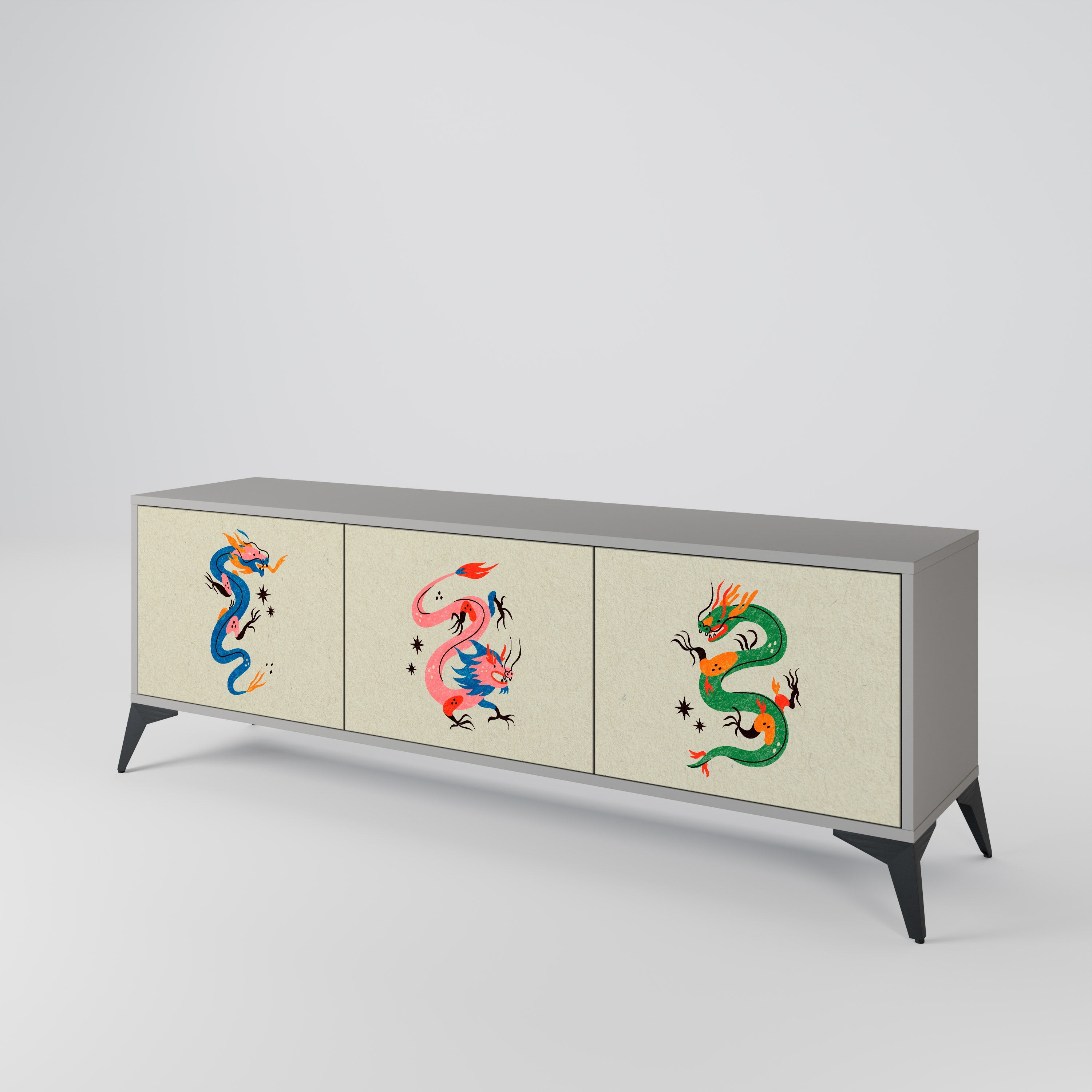 MYTHOLOGICAL CREATURES 3-Door TV Cabinet