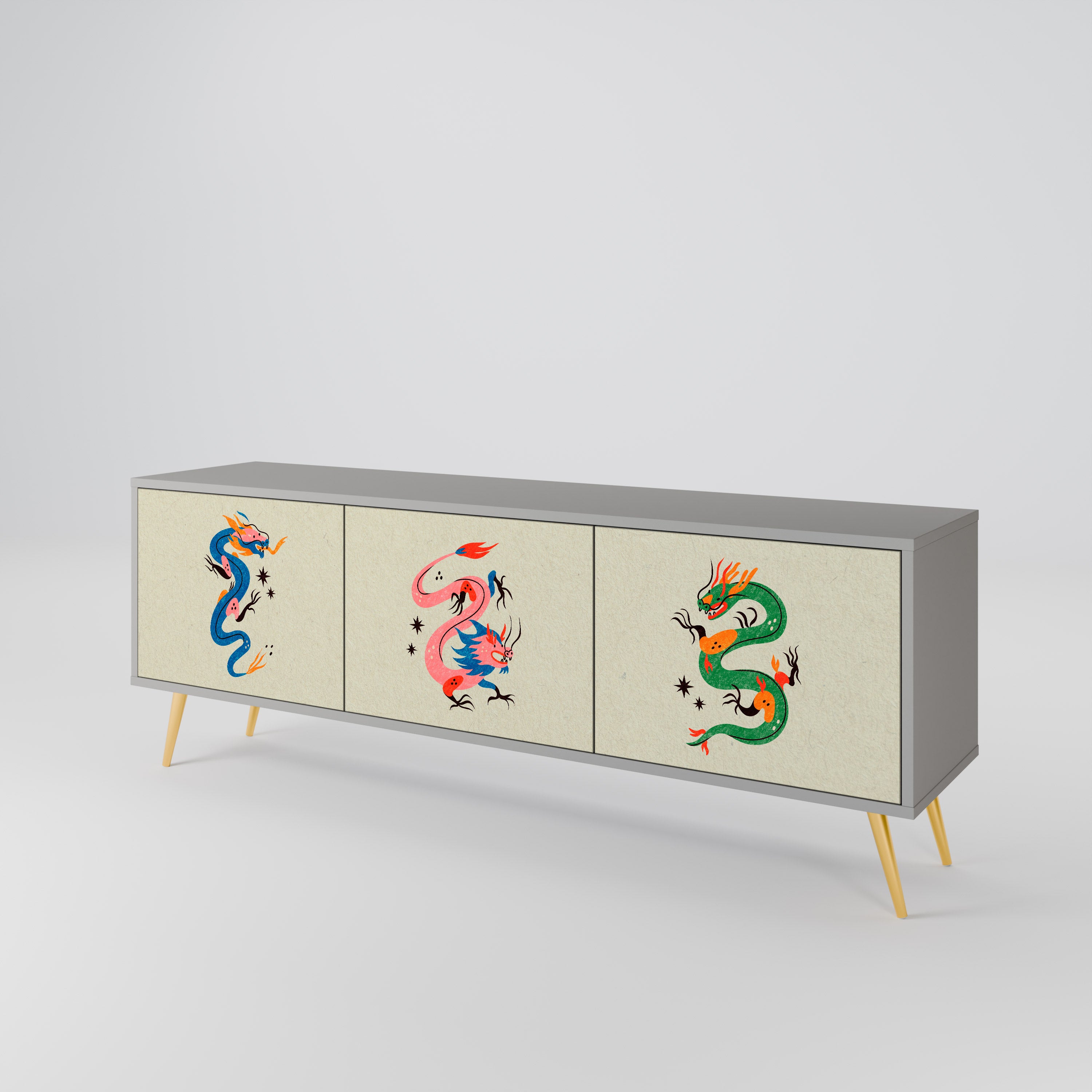 MYTHOLOGICAL CREATURES 3-Door TV Cabinet