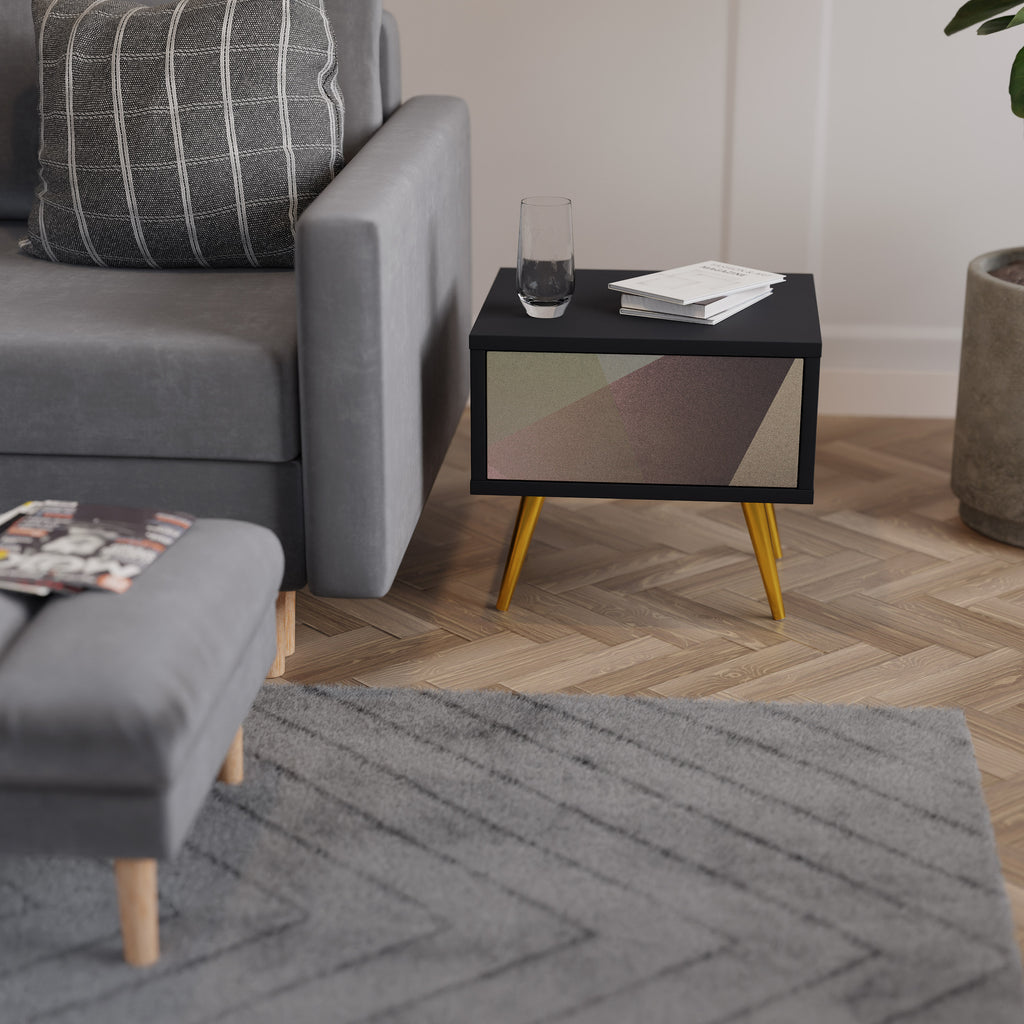 BEIGE GEOMETRY Nightstand