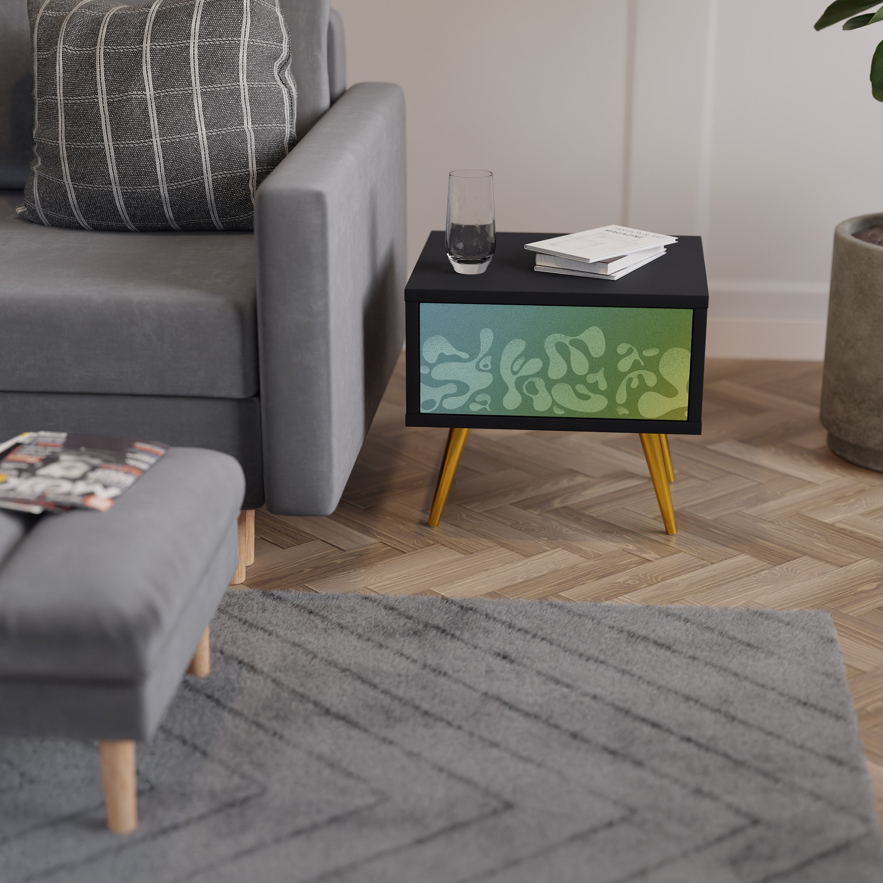 IRREGULAR BLUE Noční stolek