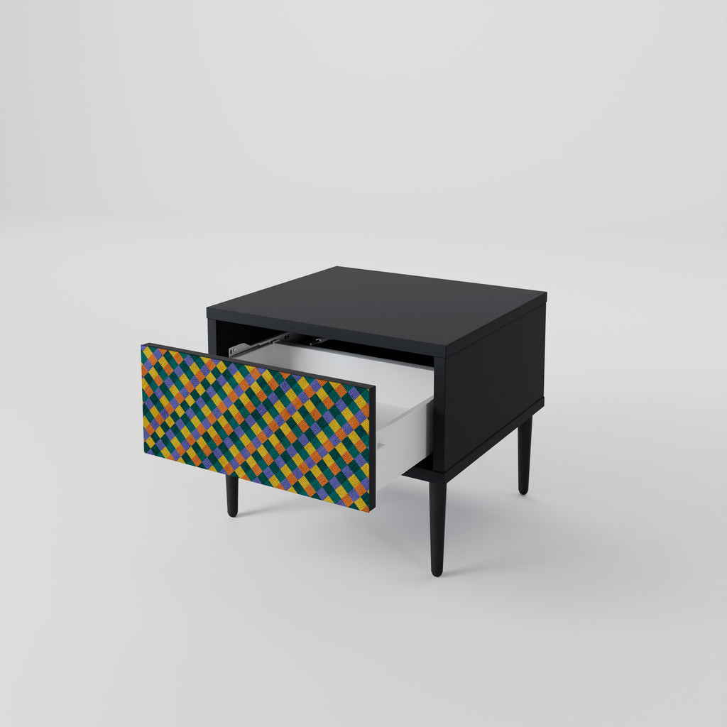 PAINTED SQUARES MIX Nightstand