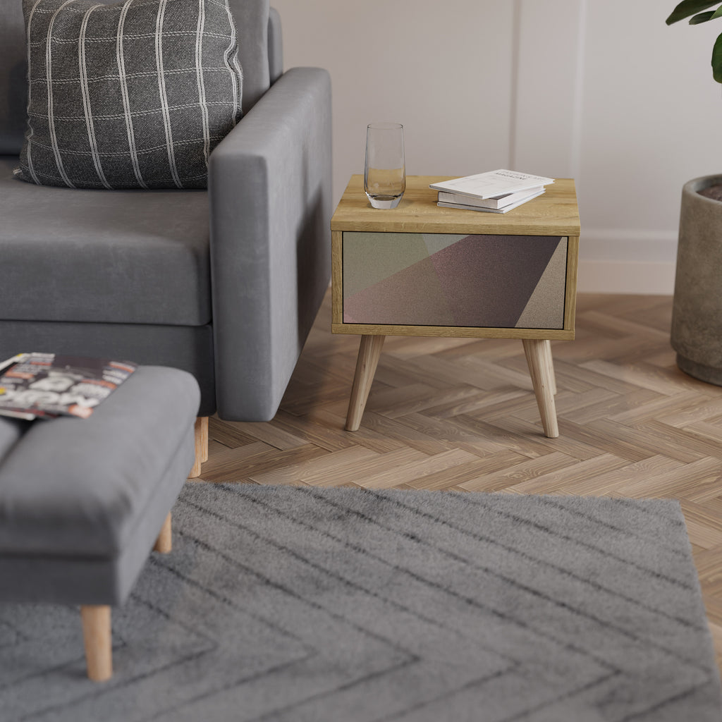 BEIGE GEOMETRY Nightstand