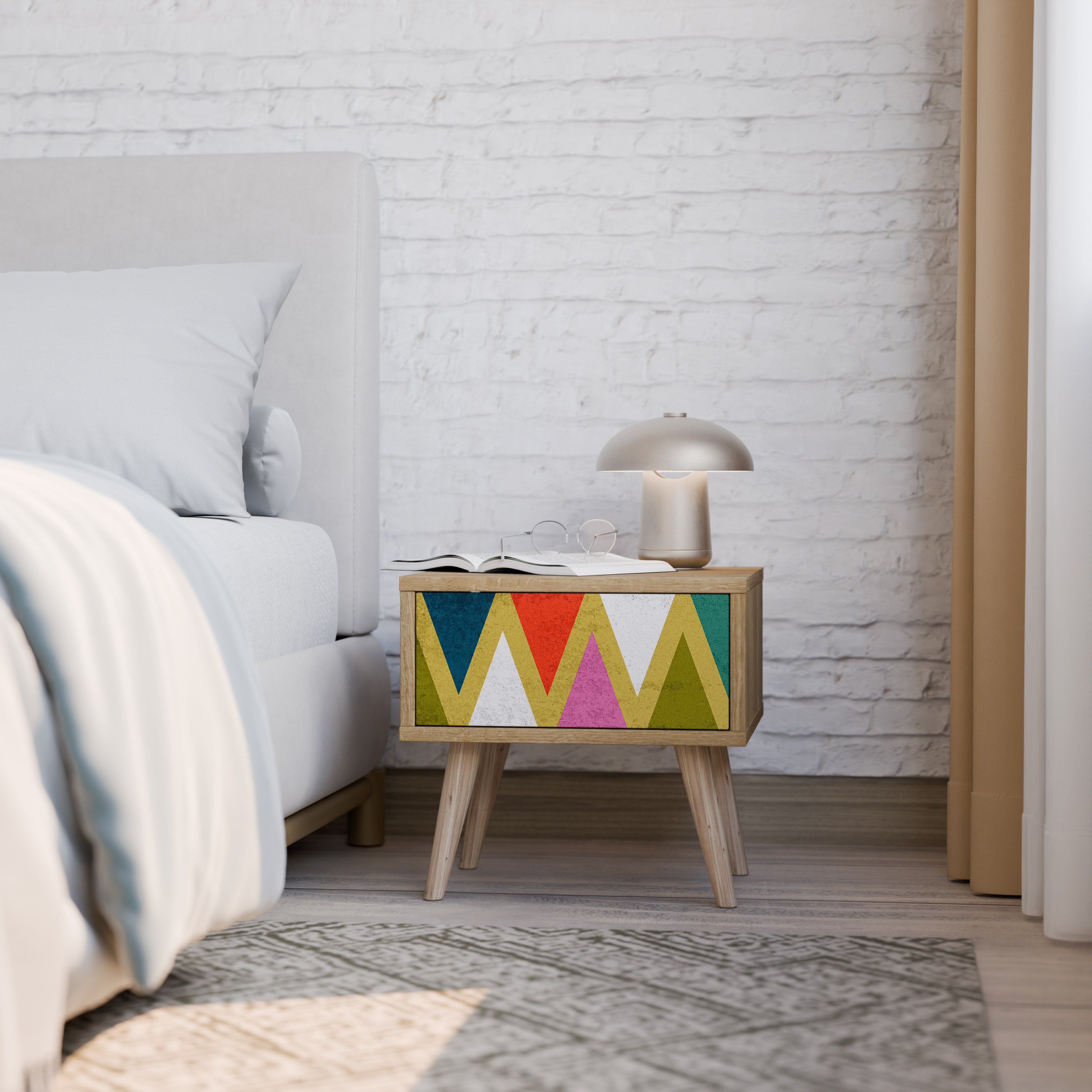 COLORFUL TRIANGLES Nightstand