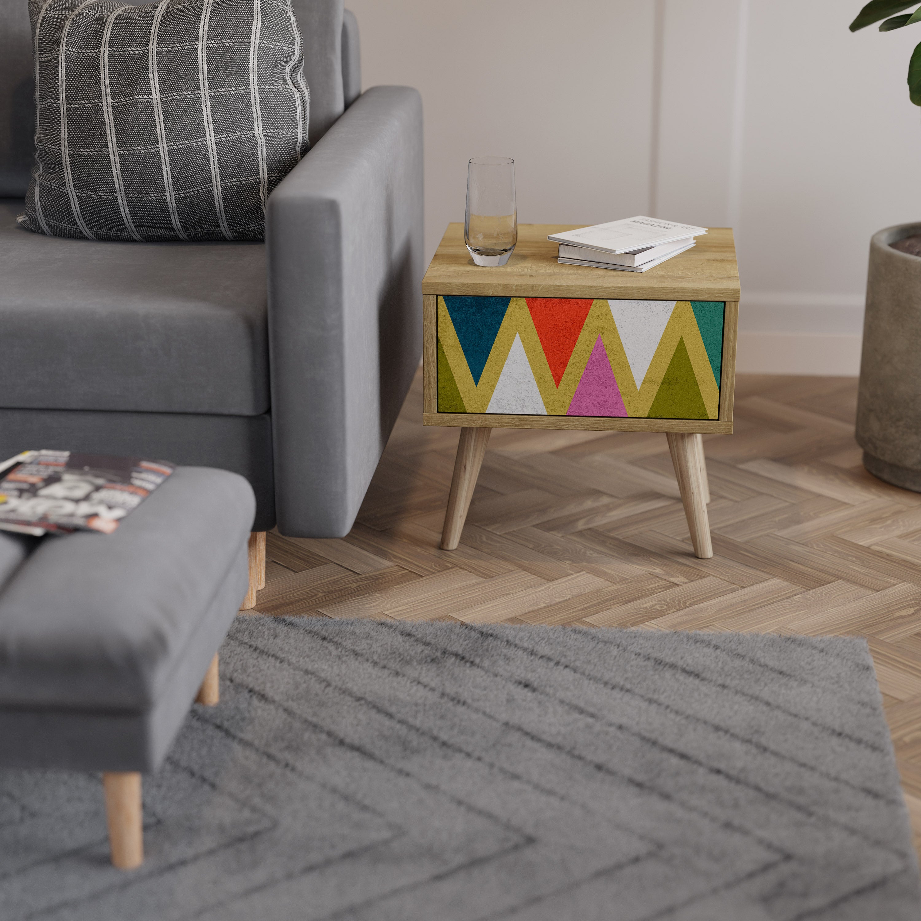 COLORFUL TRIANGLES Nightstand