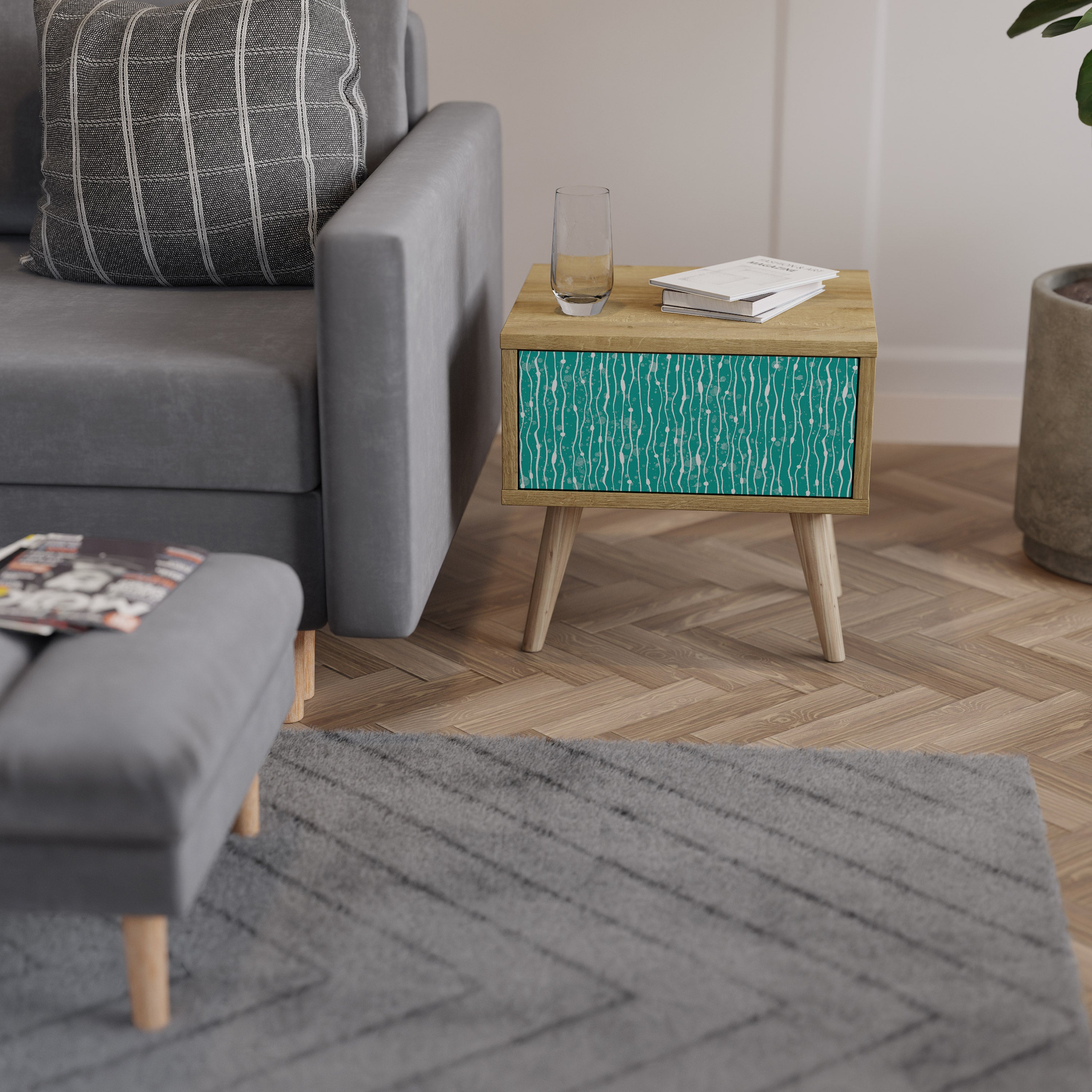 TURQUOISE RAIN Nightstand