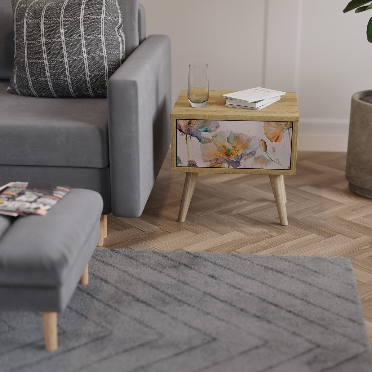 SOFTEN POPPY Noční stolek