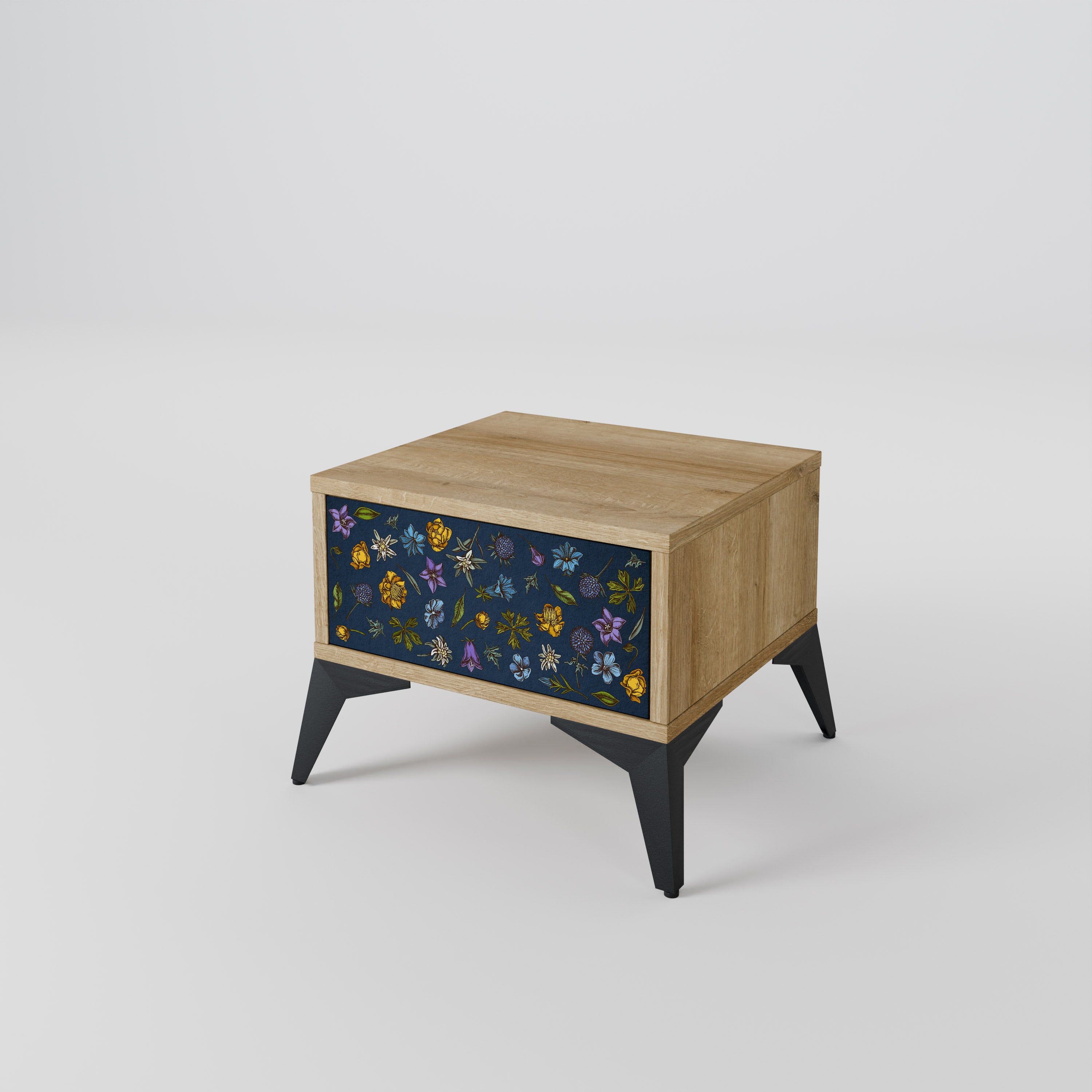FLOWERS ON NAVY BLUE Nightstand