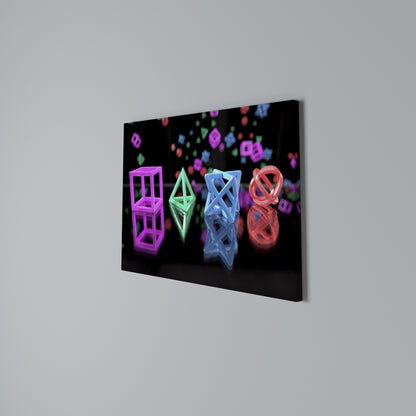 GAMER GLOWING ICONS Horizontal Canvas Print
